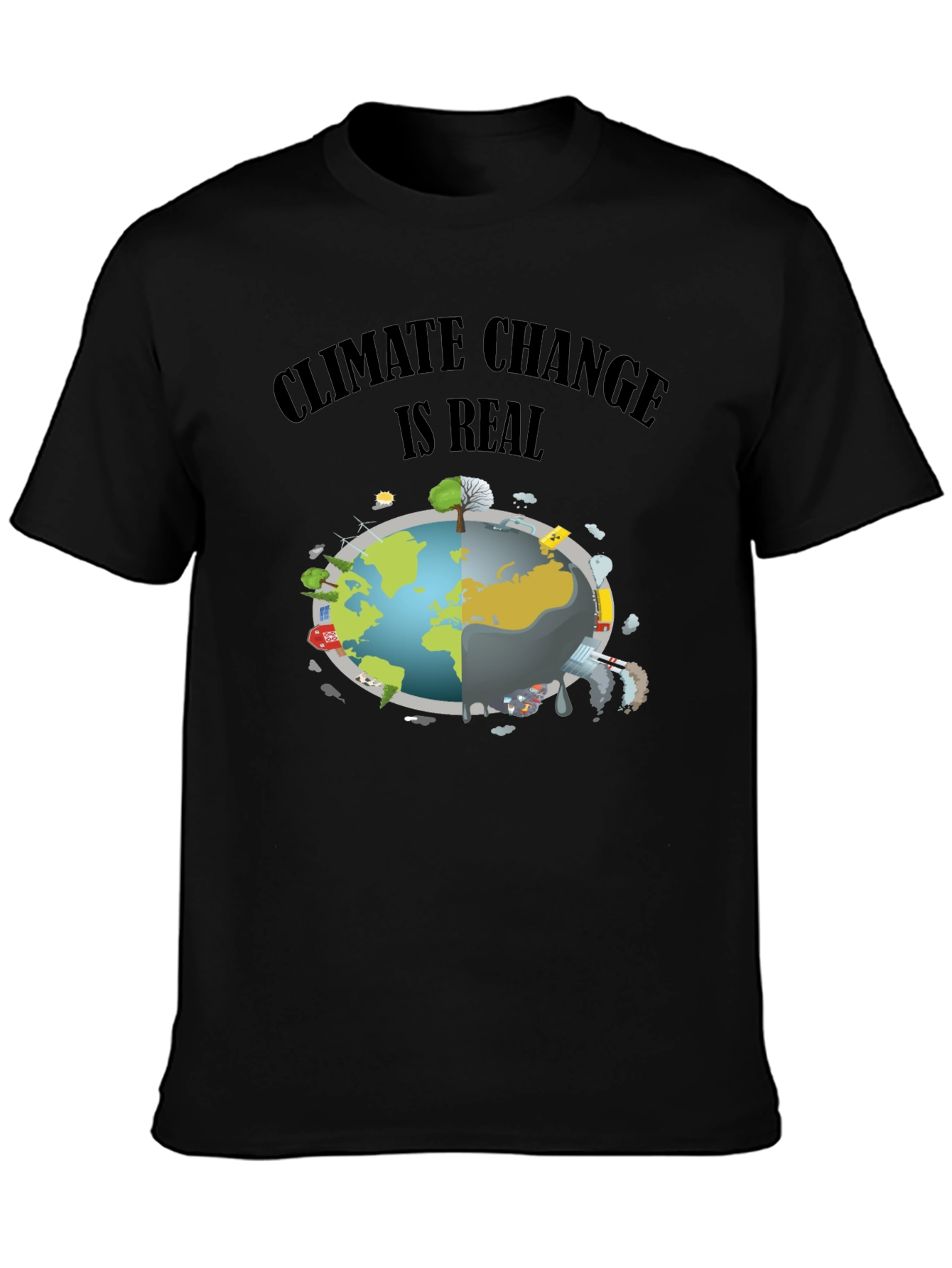 Black Climate Change Awareness T-Shirt view 3
