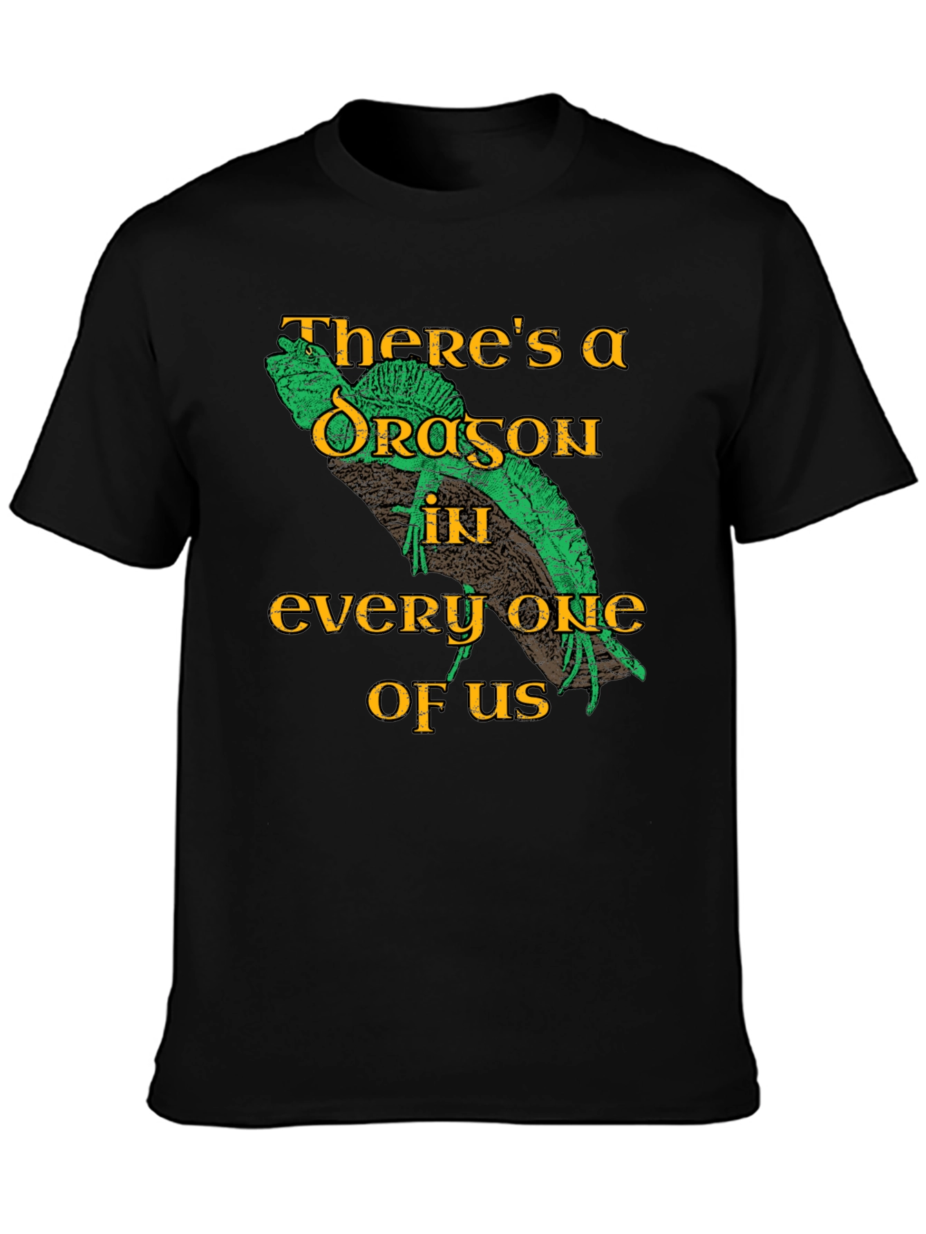 Black Dragon Within T-Shirt - Novelty Graphic Tee view 3