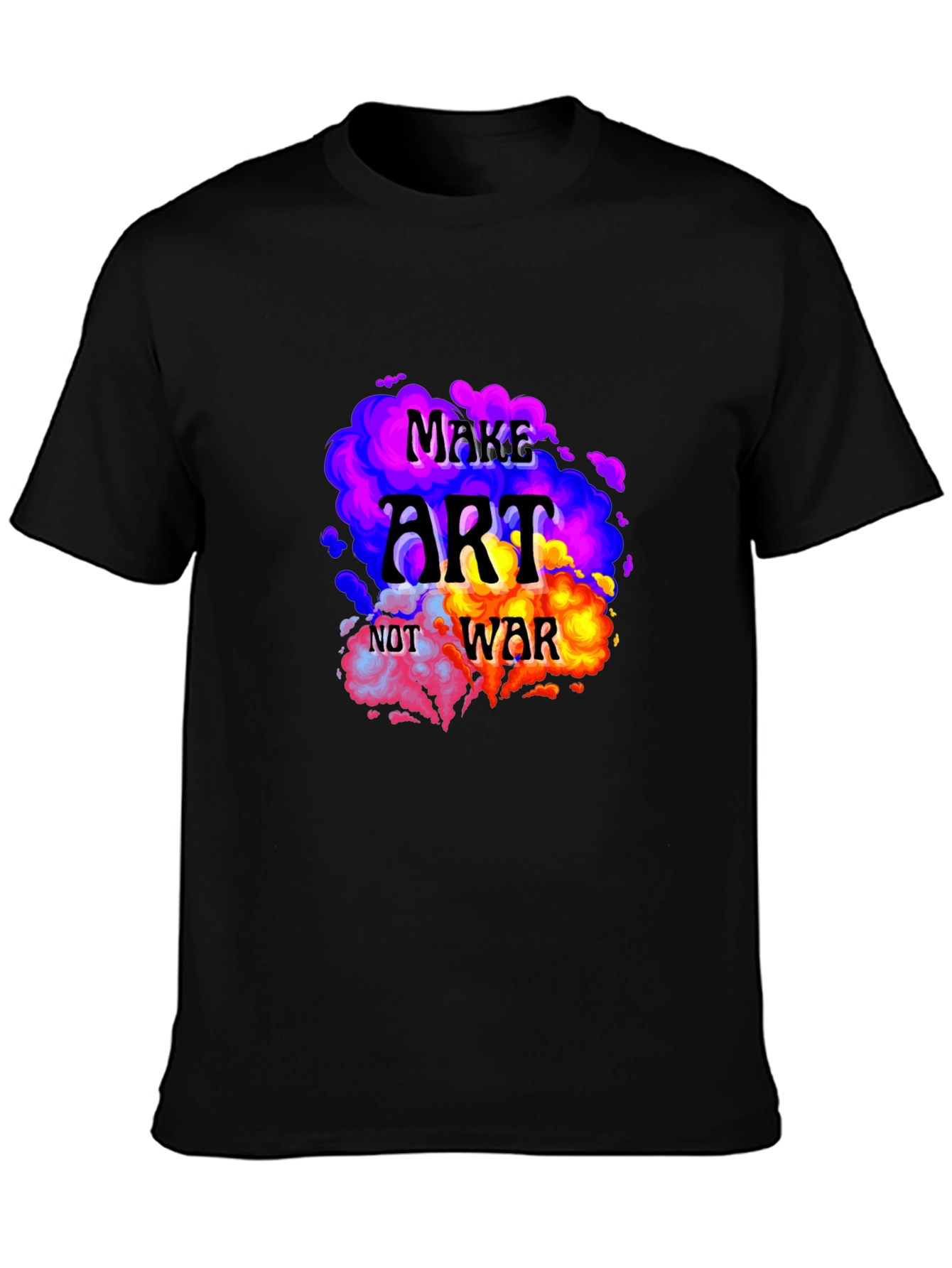 Black Make Art Not War Graphic T-Shirt view 3