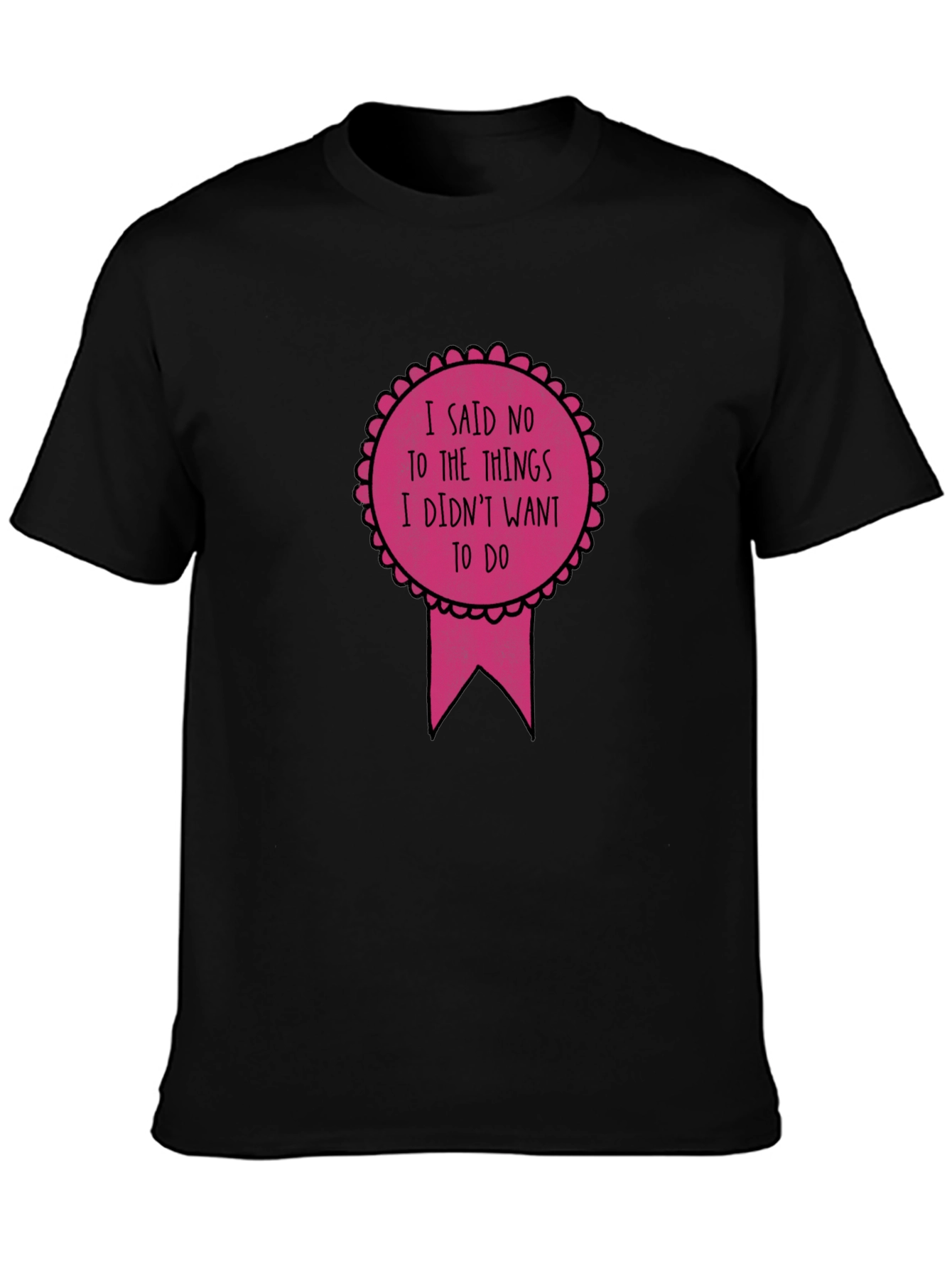 Black Funny Sarcastic Award Ribbon Graphic Tee view 3