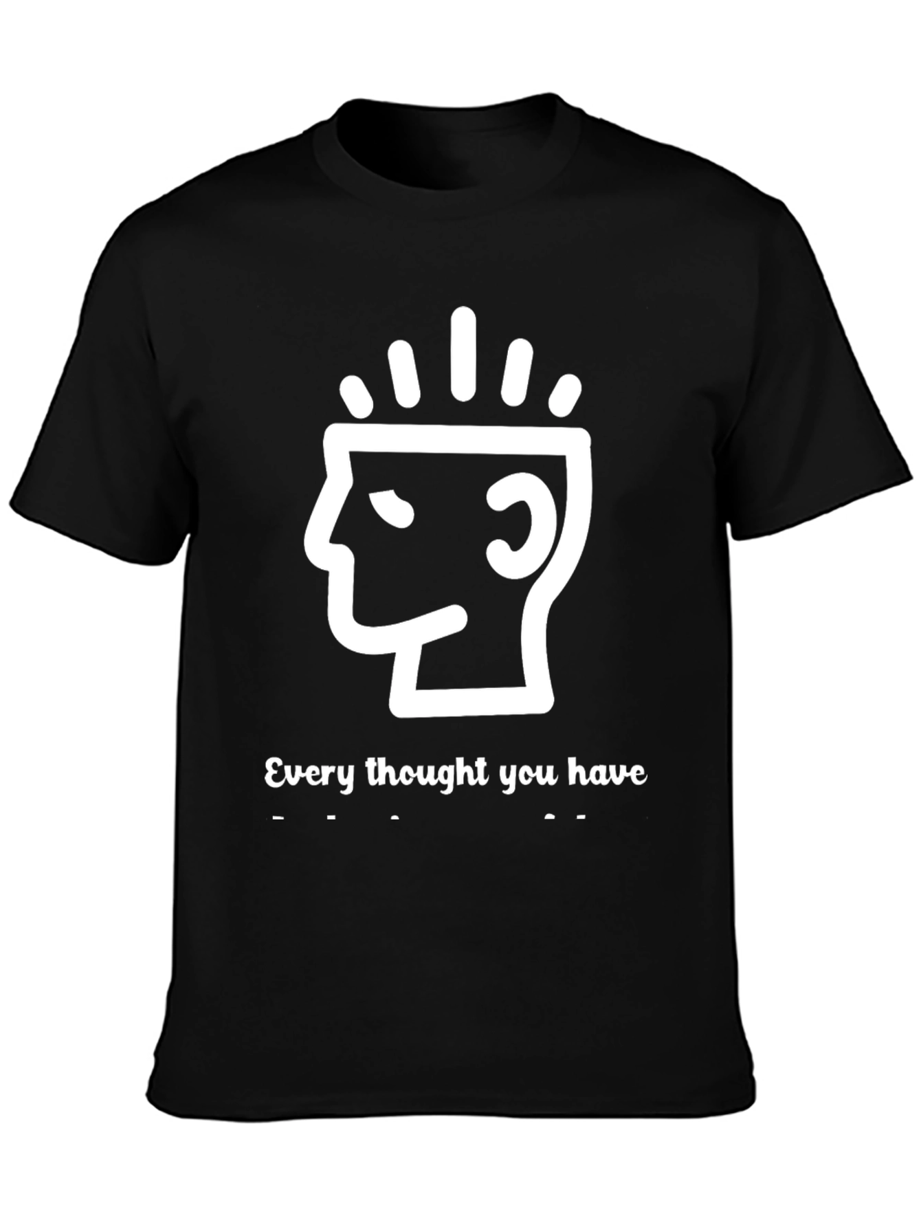 Black Thoughtful Mind T-Shirt - Inspiring Design view 3