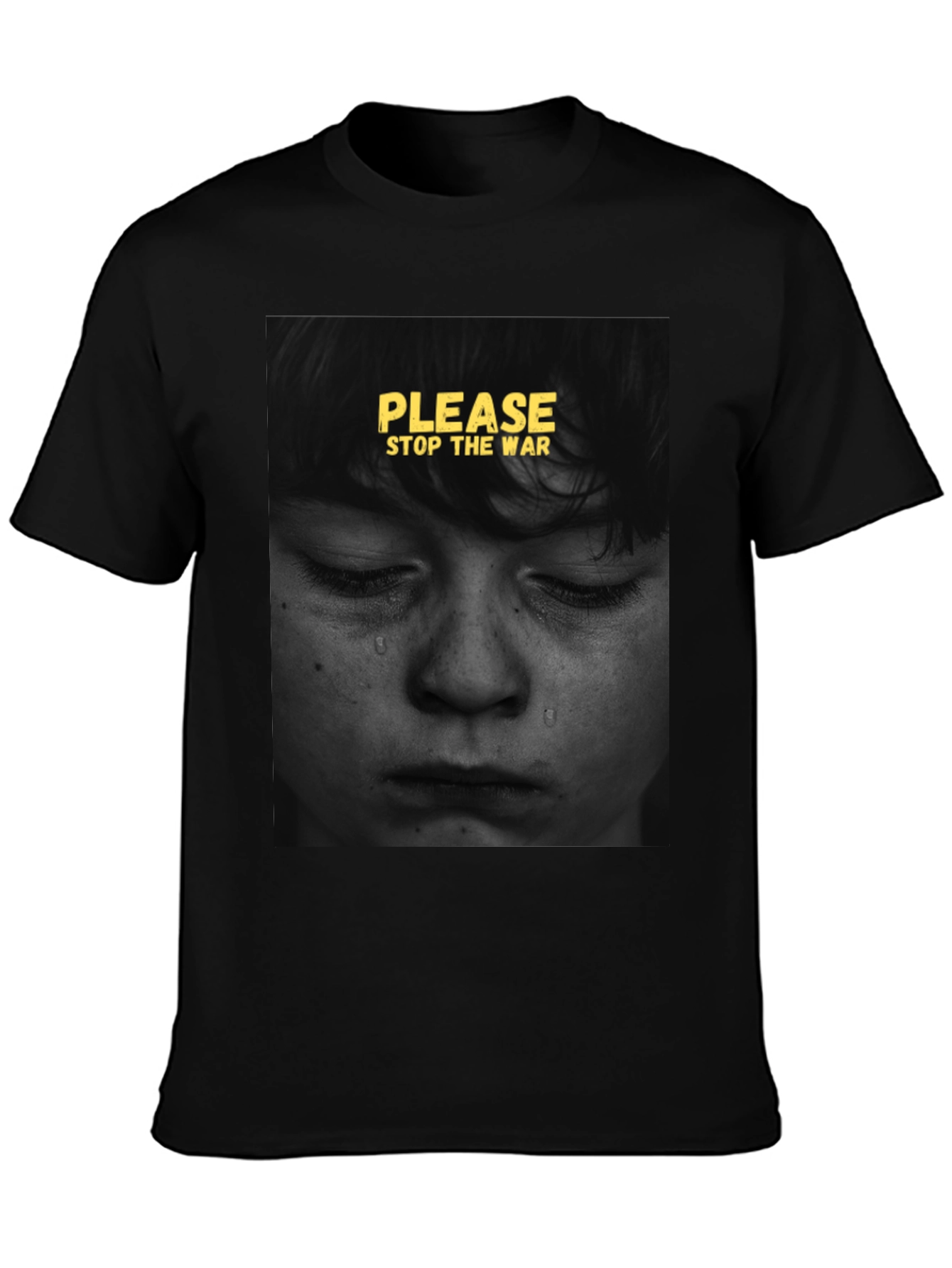 Black Please Stop The War Graphic T-Shirt view 3