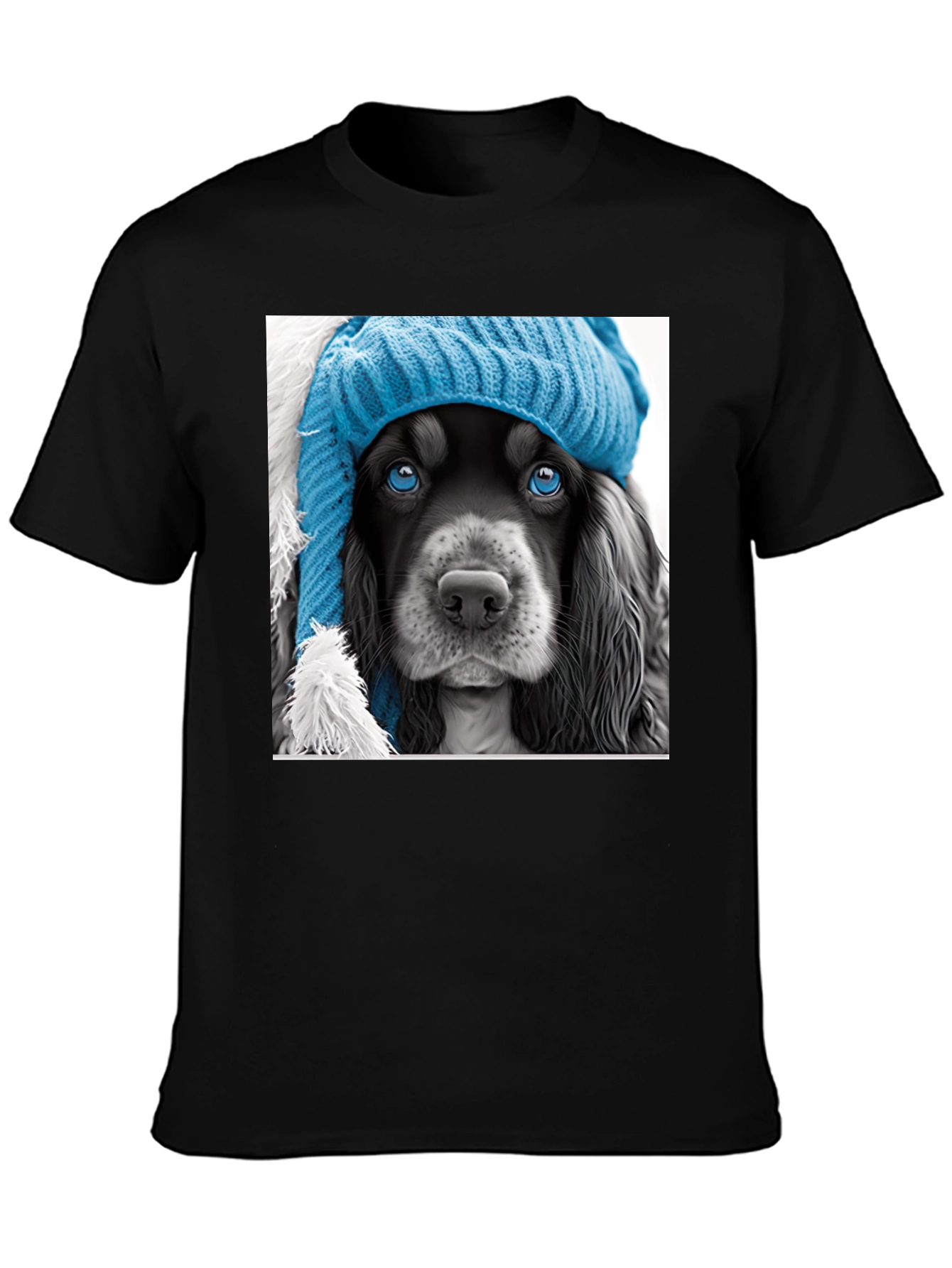 Black Dog in a Hat Graphic Tee view 3