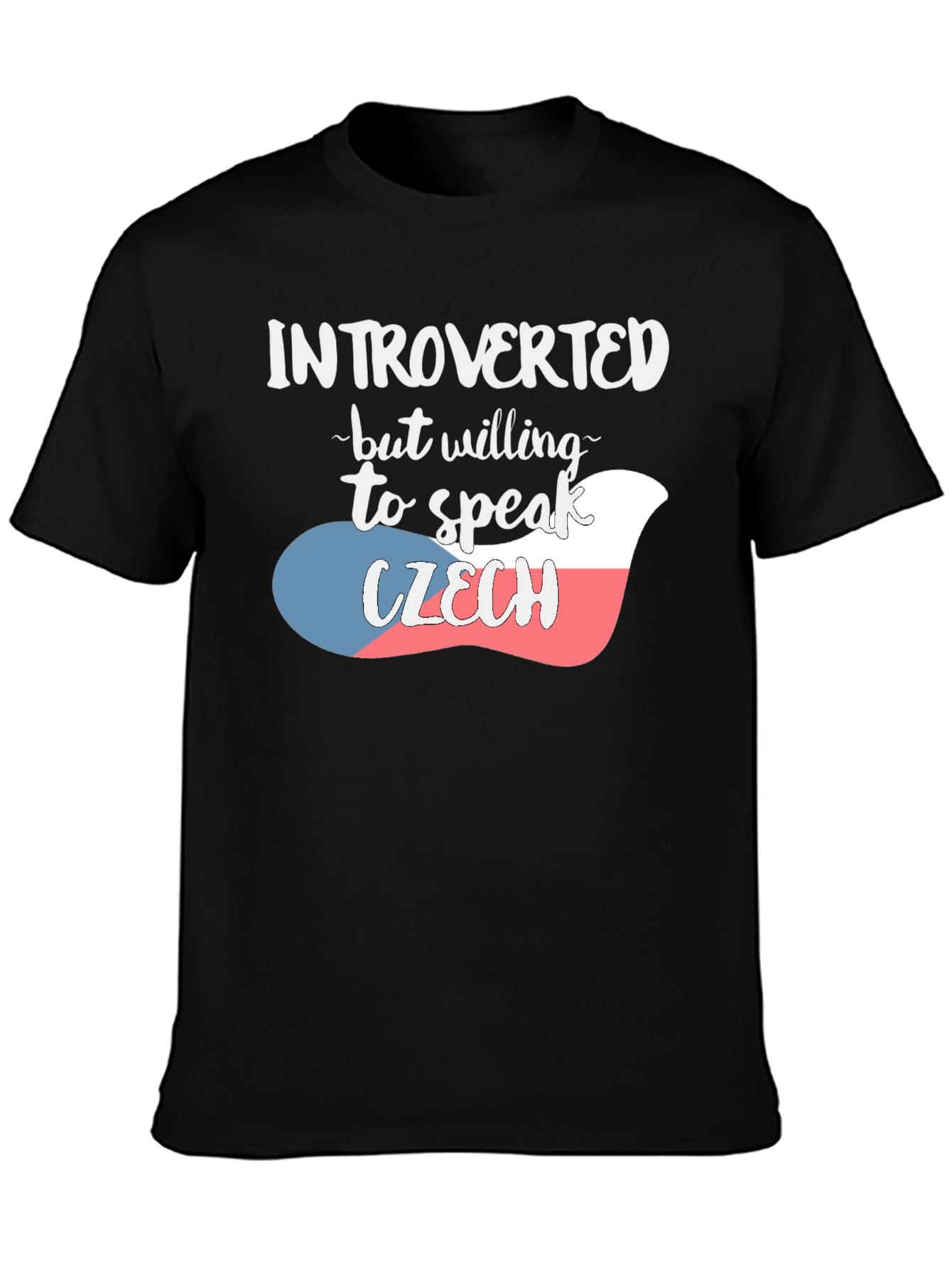 Black Introverted Czech Flag T-Shirt view 3