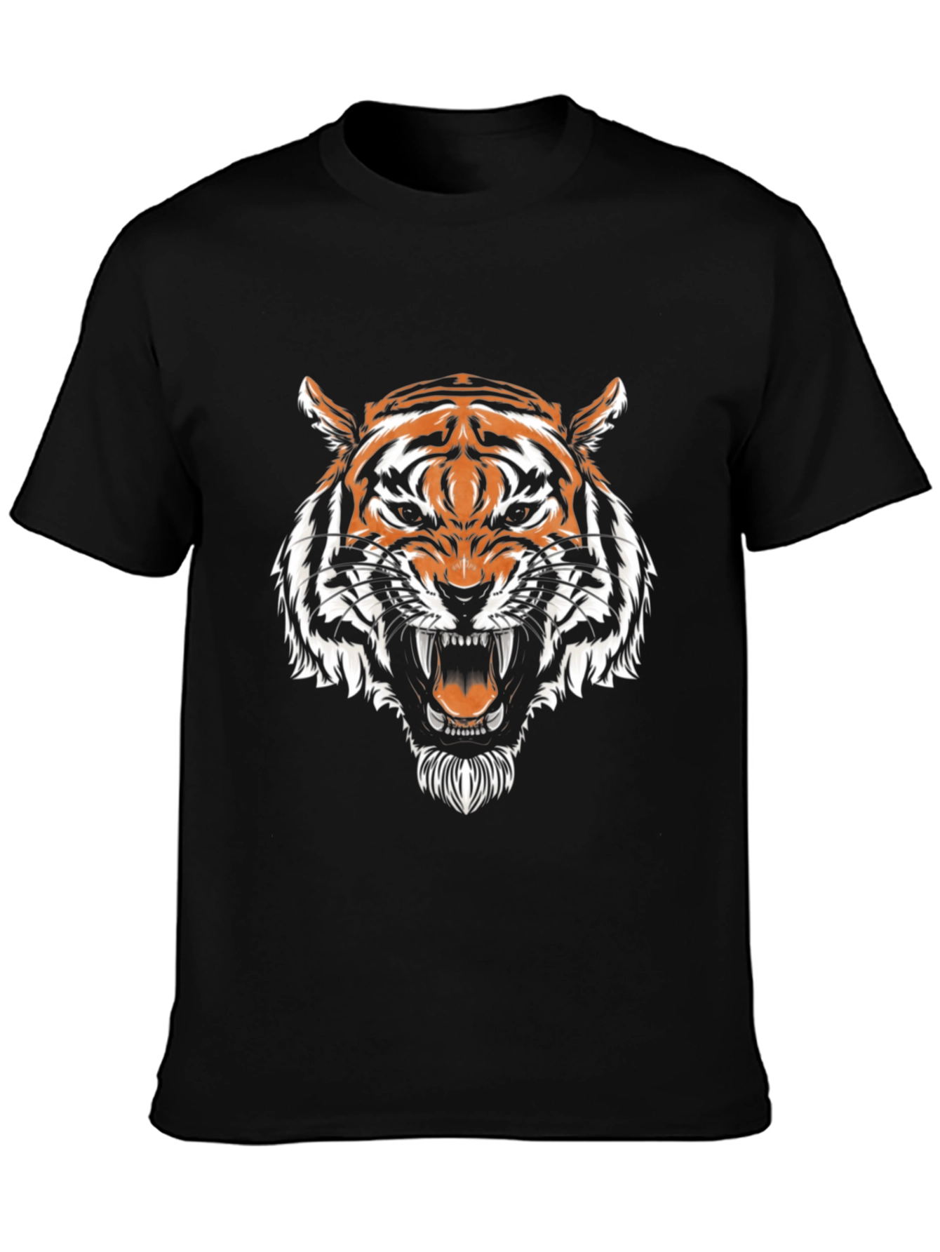Black Black Tiger Graphic Tee - Fierce Animal Print view 3