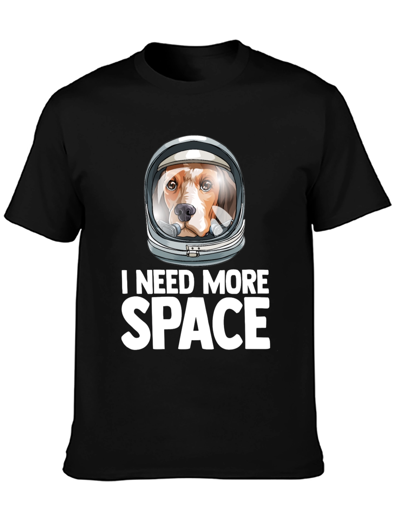 Black Dog Astronaut T-Shirt - I Need More Space view 3