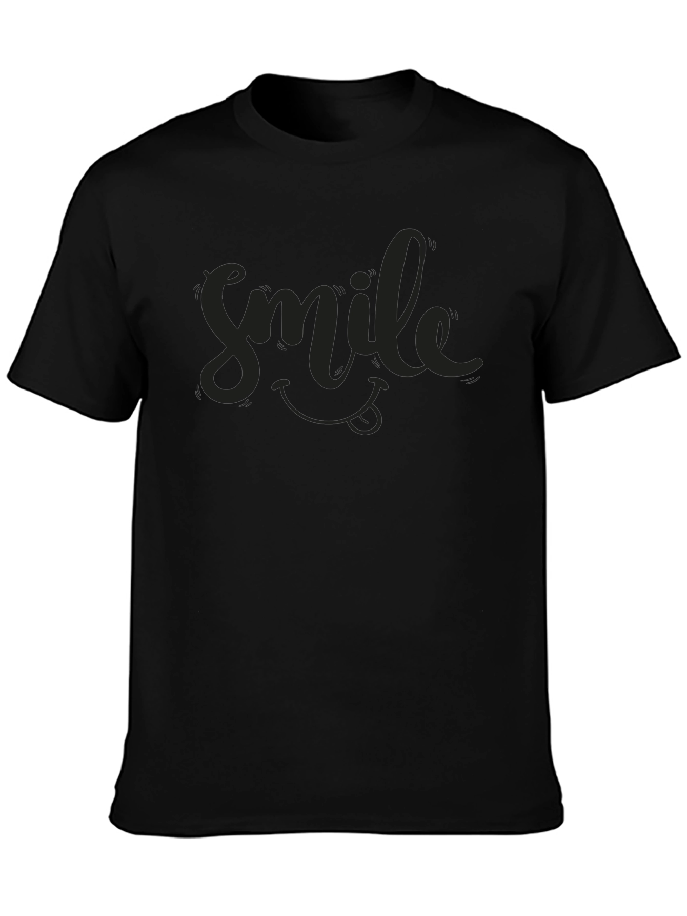 Black Smile Graphic Tee - Mens Crew Neck T-Shirt view 3