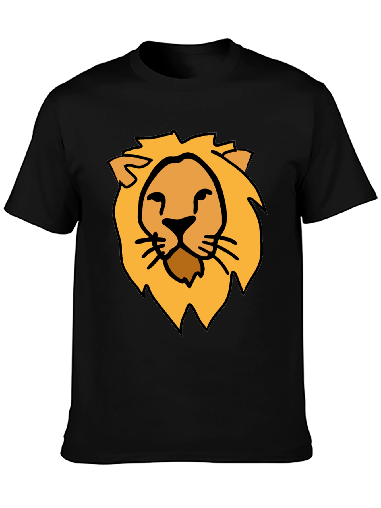 Black Lion Graphic Tee - Stylish Crew Neck Black T-Shirt view 3