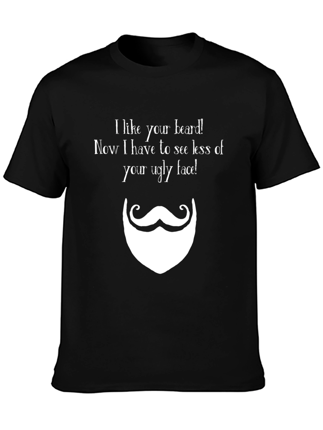 Black Funny Beard T-Shirt - I Like Your Beard view 3