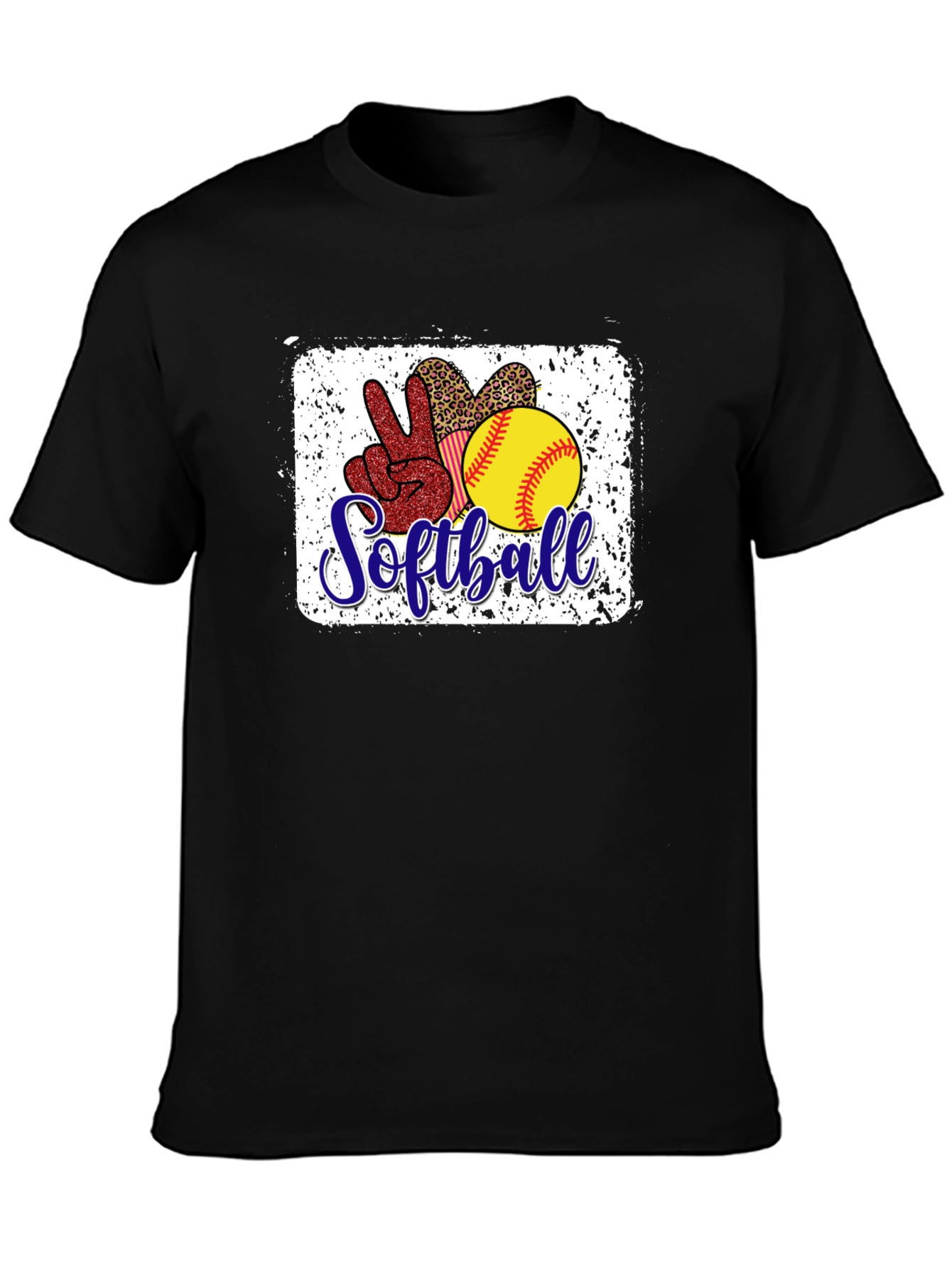 Black Softball Graphic T-Shirt view 3
