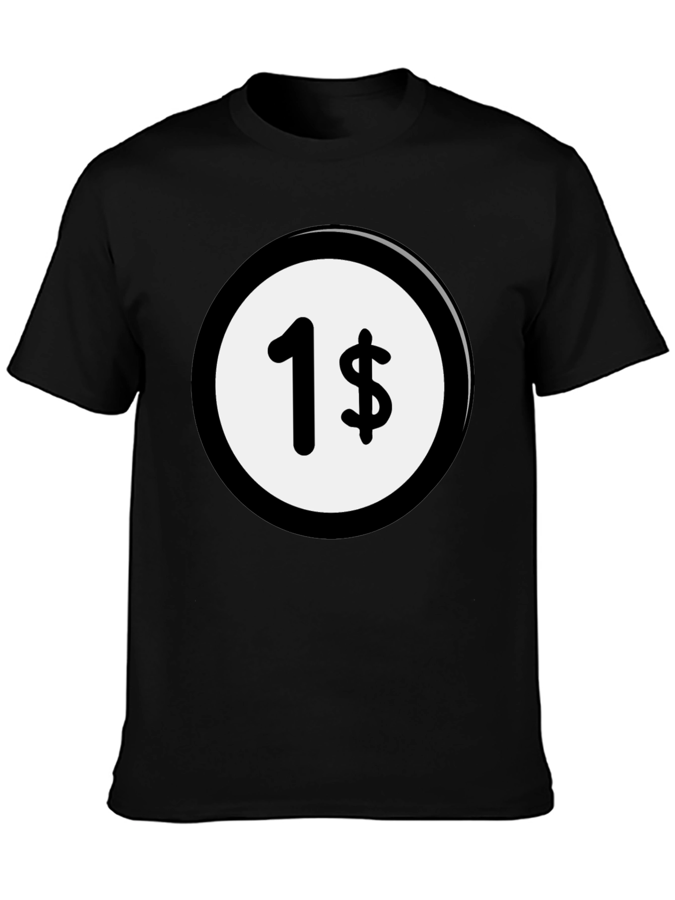 Black One Cent Graphic Tee - Black Cotton Casual Shirt view 3