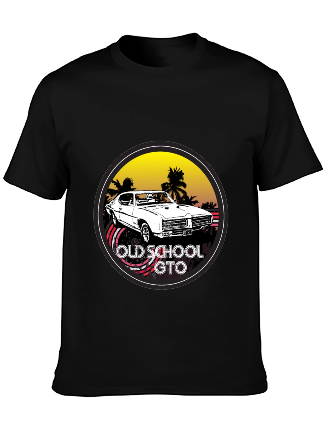 Black Old School GTO T-Shirt - Classic Car Tee view 3