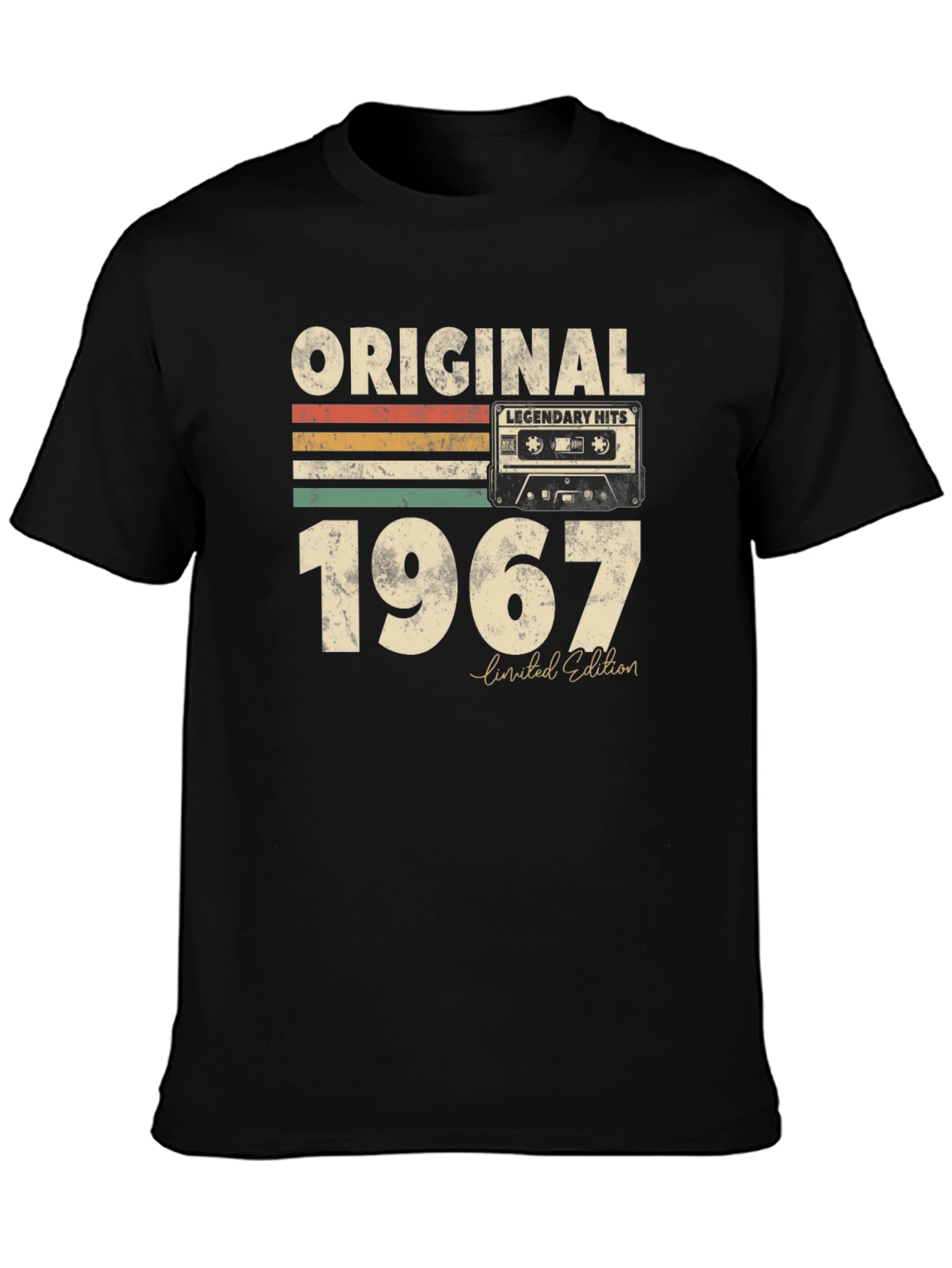 Black Original 1967 Legendary Hits Cassette Tape T-Shirt view 3