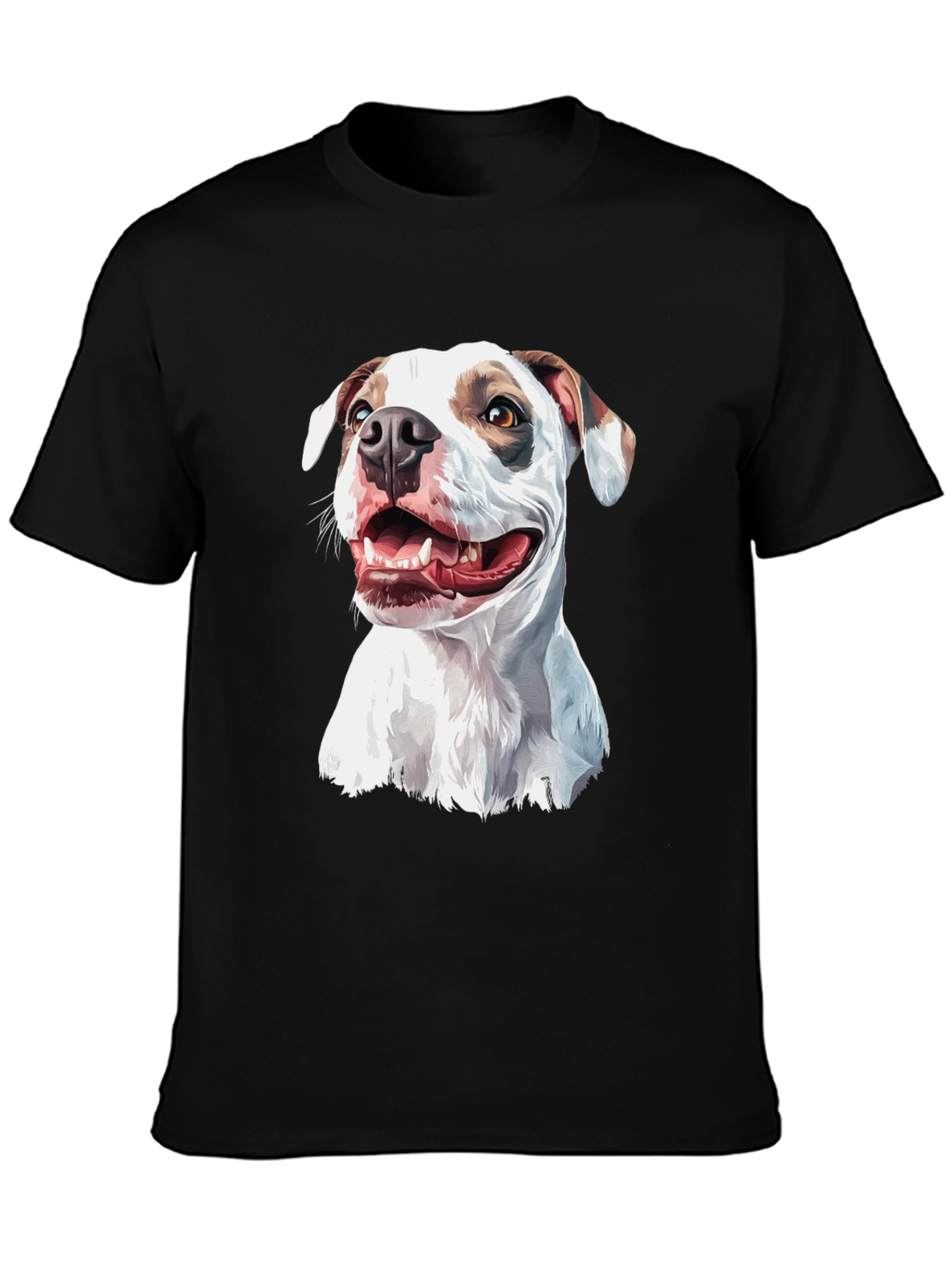 Black Dog Graphic Tee - Black Cotton Blend Casual Shirt view 3