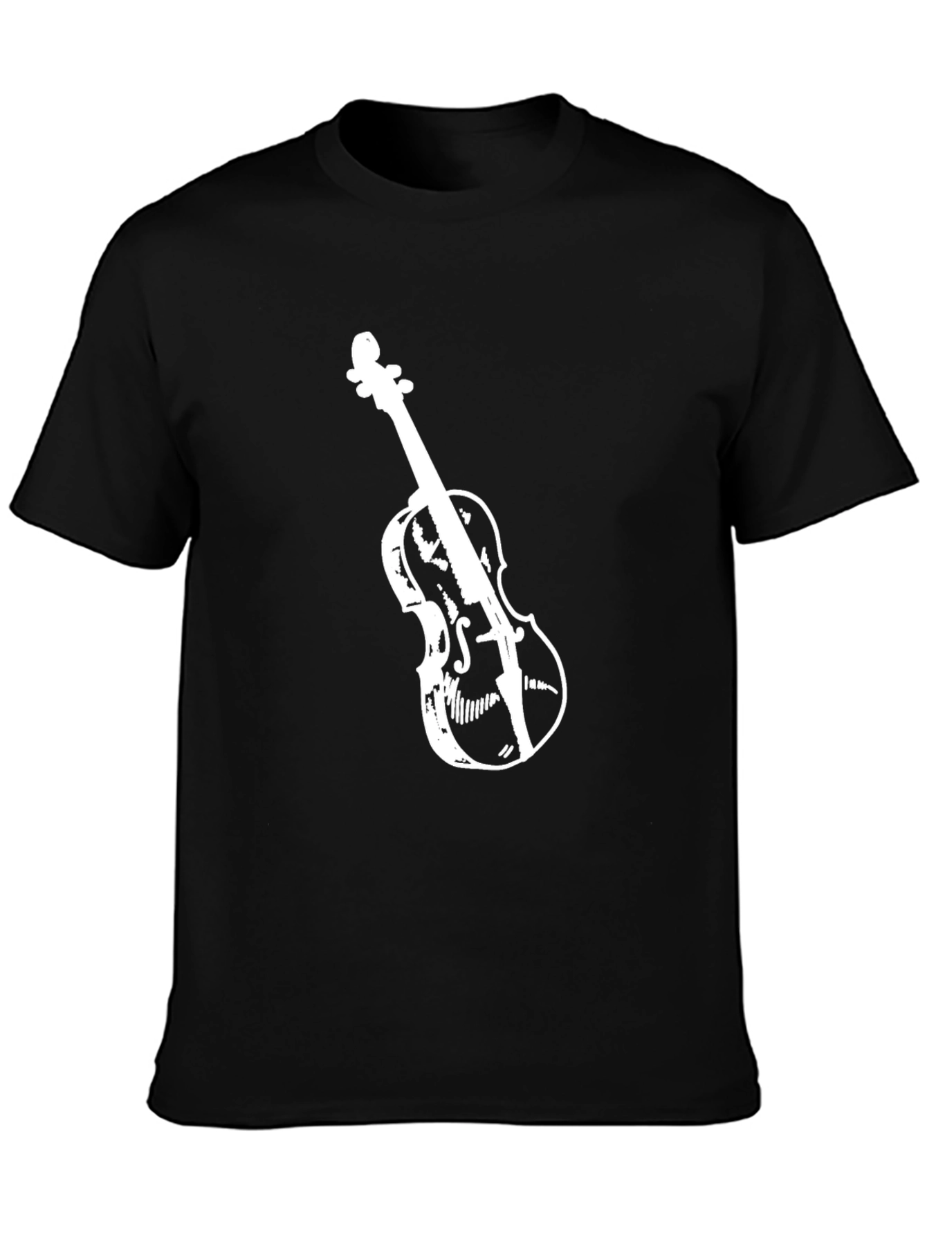 Black Violin Graphic Tee - Black Casual T-Shirt view 3