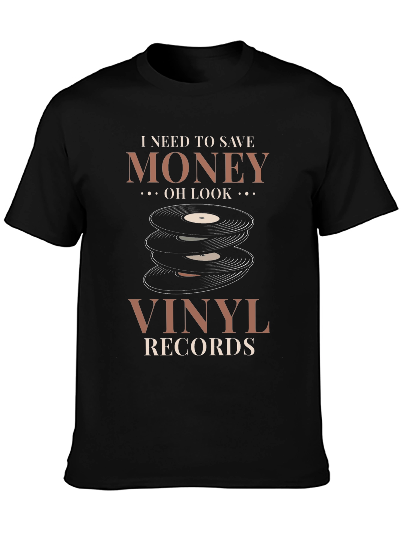 Black Vinyl Records T-Shirt: Save Money, Oh Look! view 3