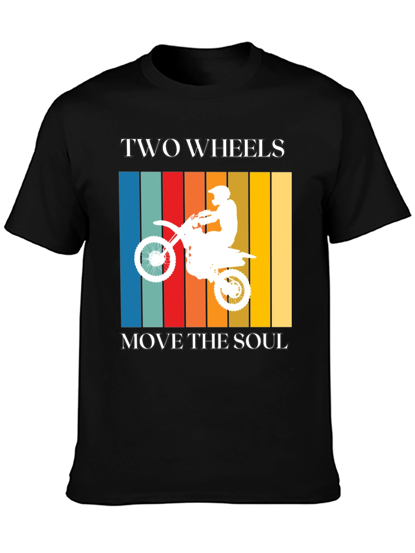 Black Two Wheels Move the Soul Graphic Tee view 3