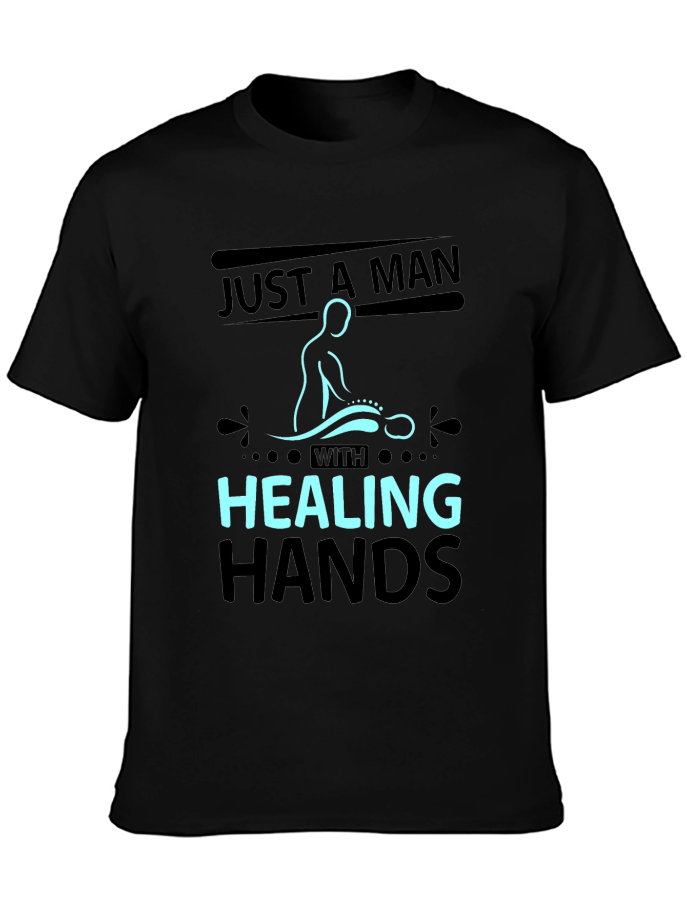Black Healing Hands Massage Therapist Graphic Tee view 3