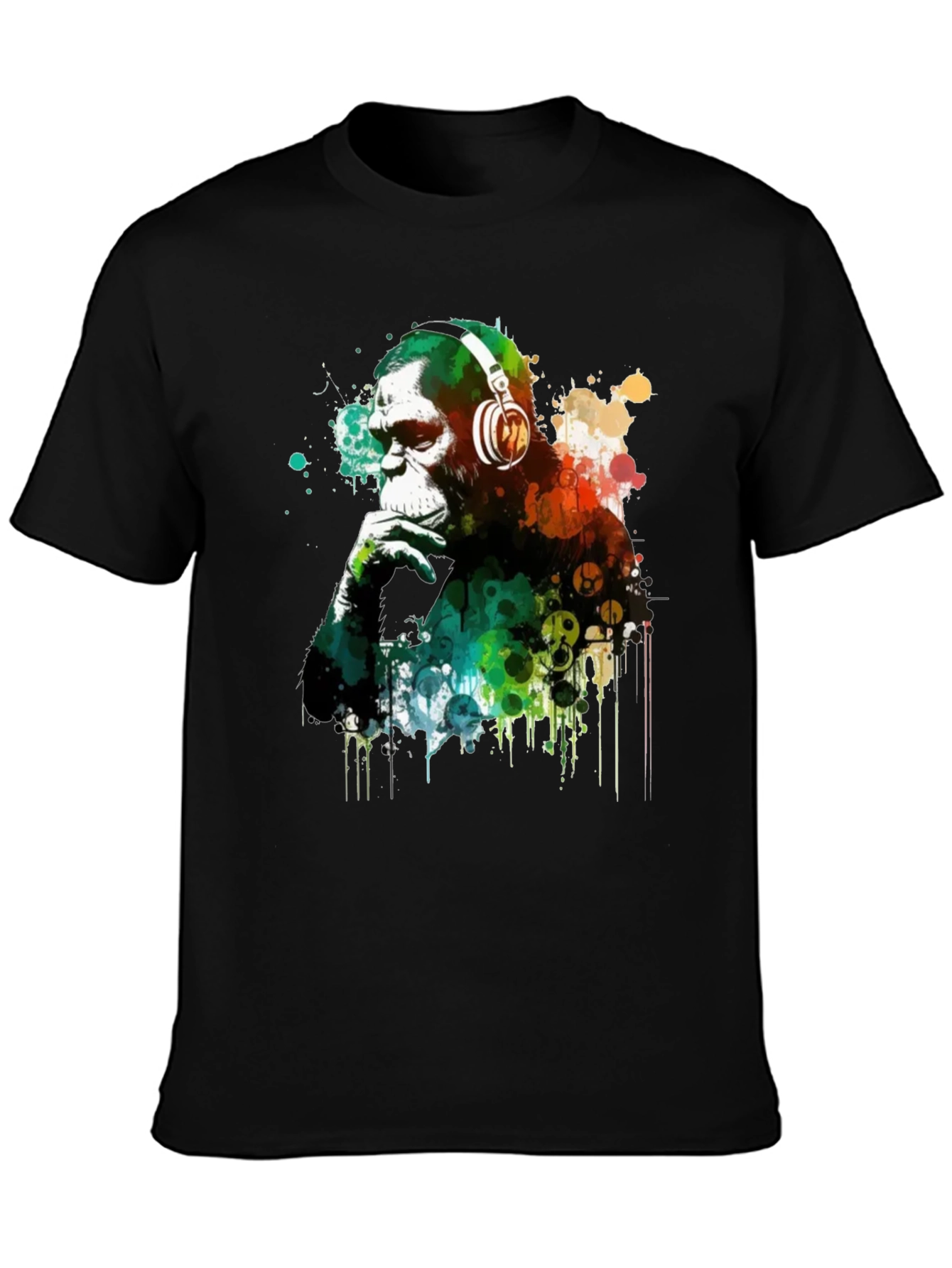 Black Monkey DJ Graphic T-Shirt view 3
