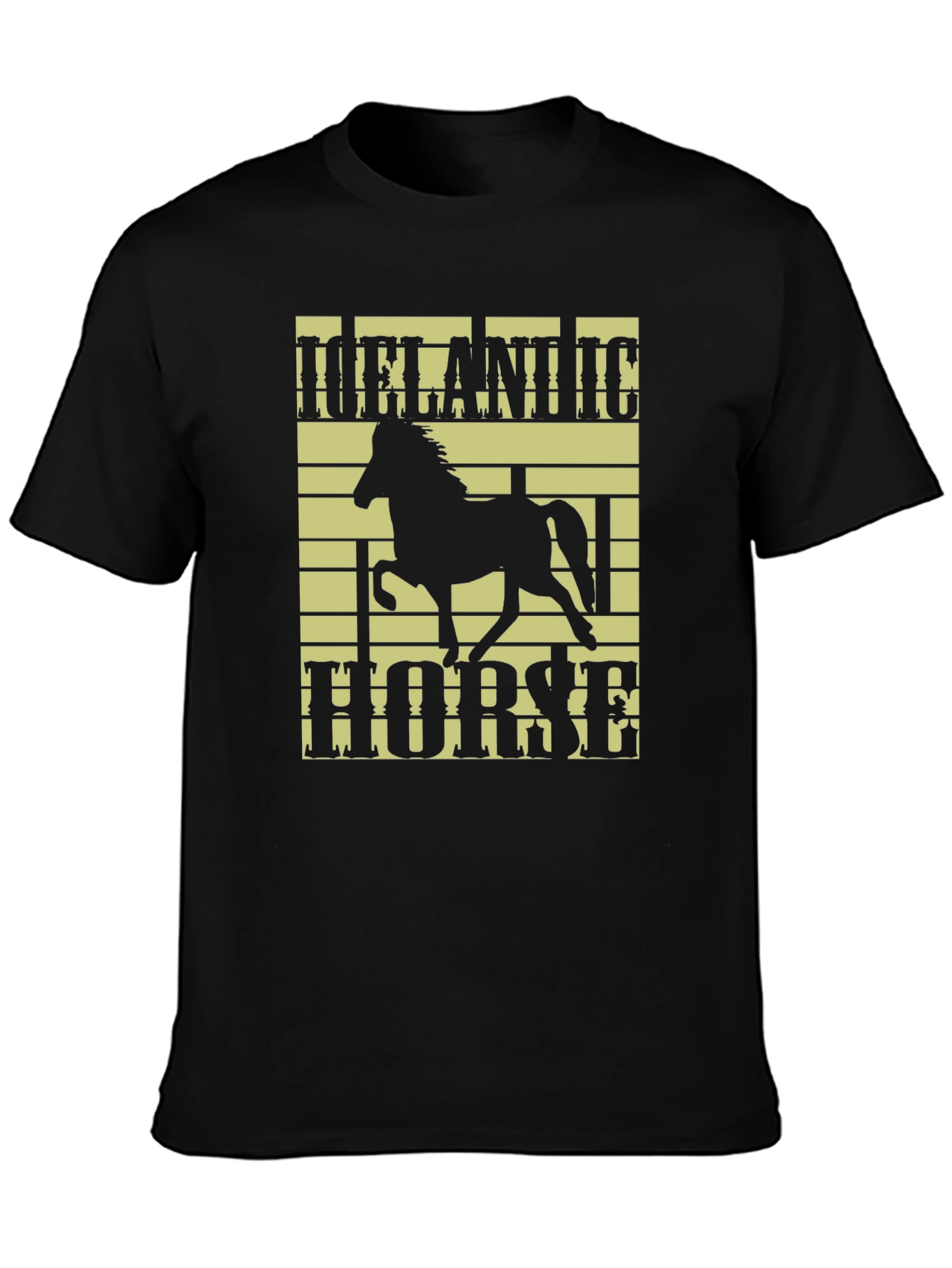 Black Icelandic Horse Graphic Tee - Stylish Comfort view 3