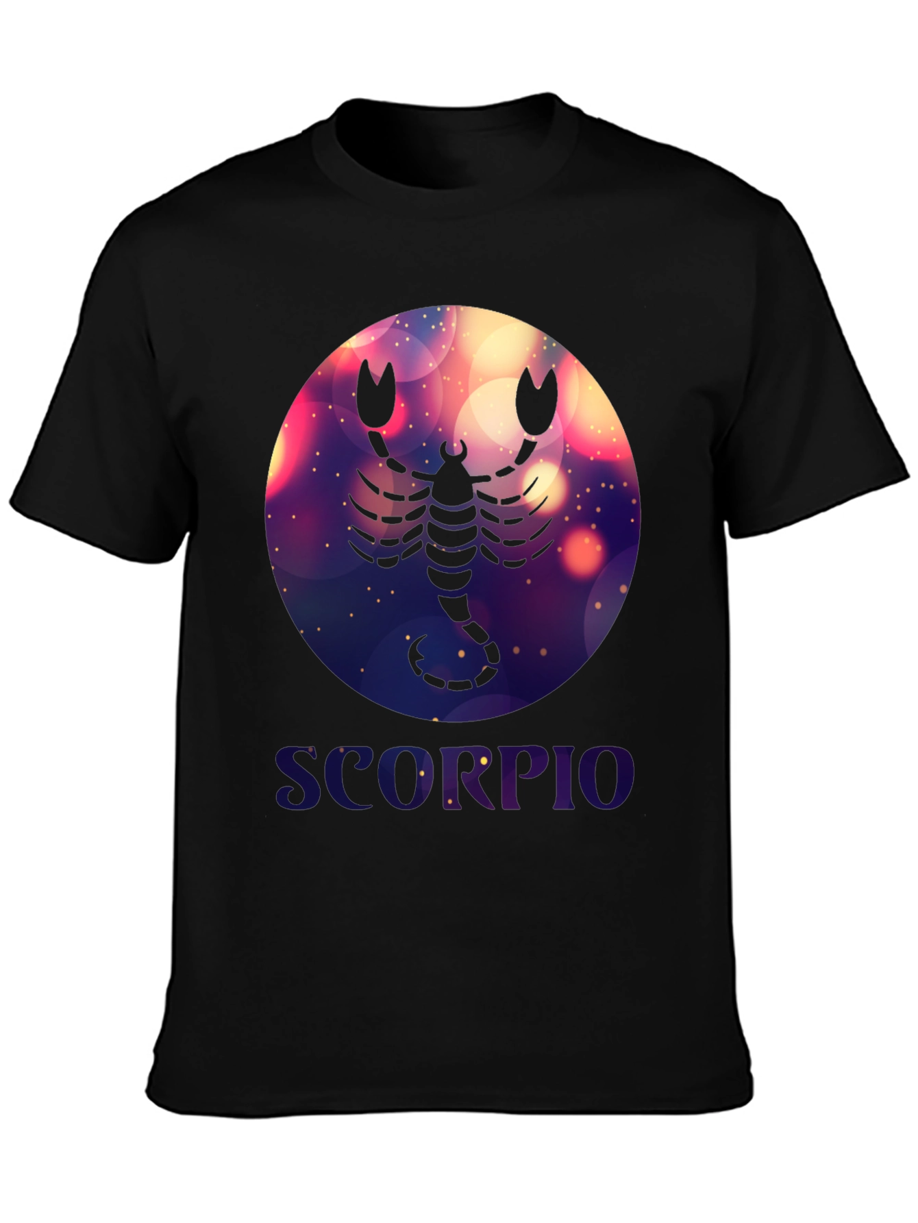Black Scorpio Zodiac Graphic T-Shirt - Black Cotton Blend view 3