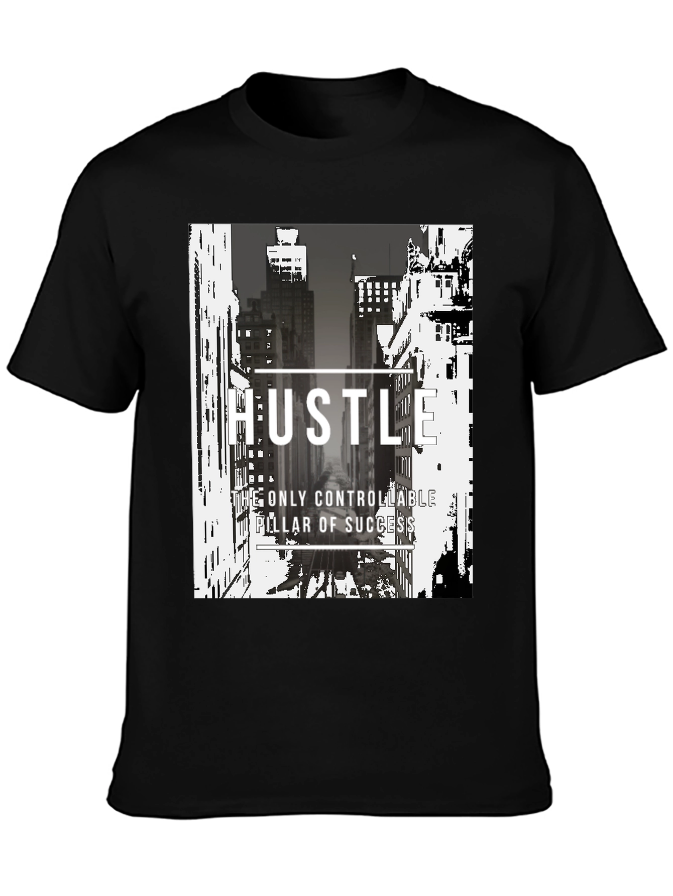 Black Hustle Graphic T-Shirt - Motivational Streetwear view 3