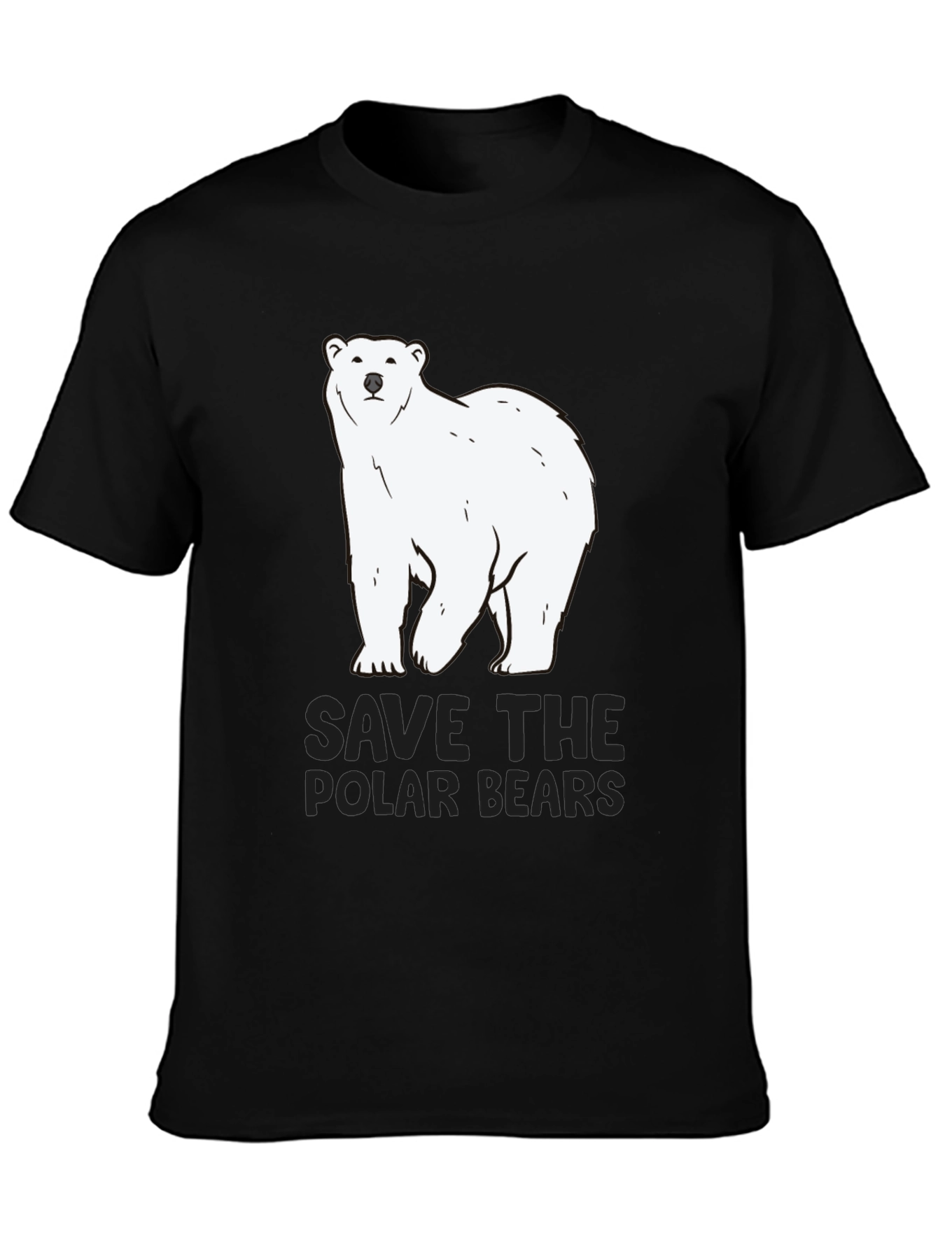 Black Save the Polar Bears Black Tee view 3