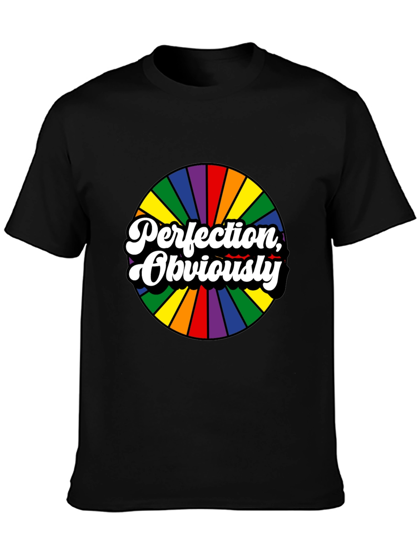 Black Perfection, Obviously Rainbow Circle Black Tee view 3