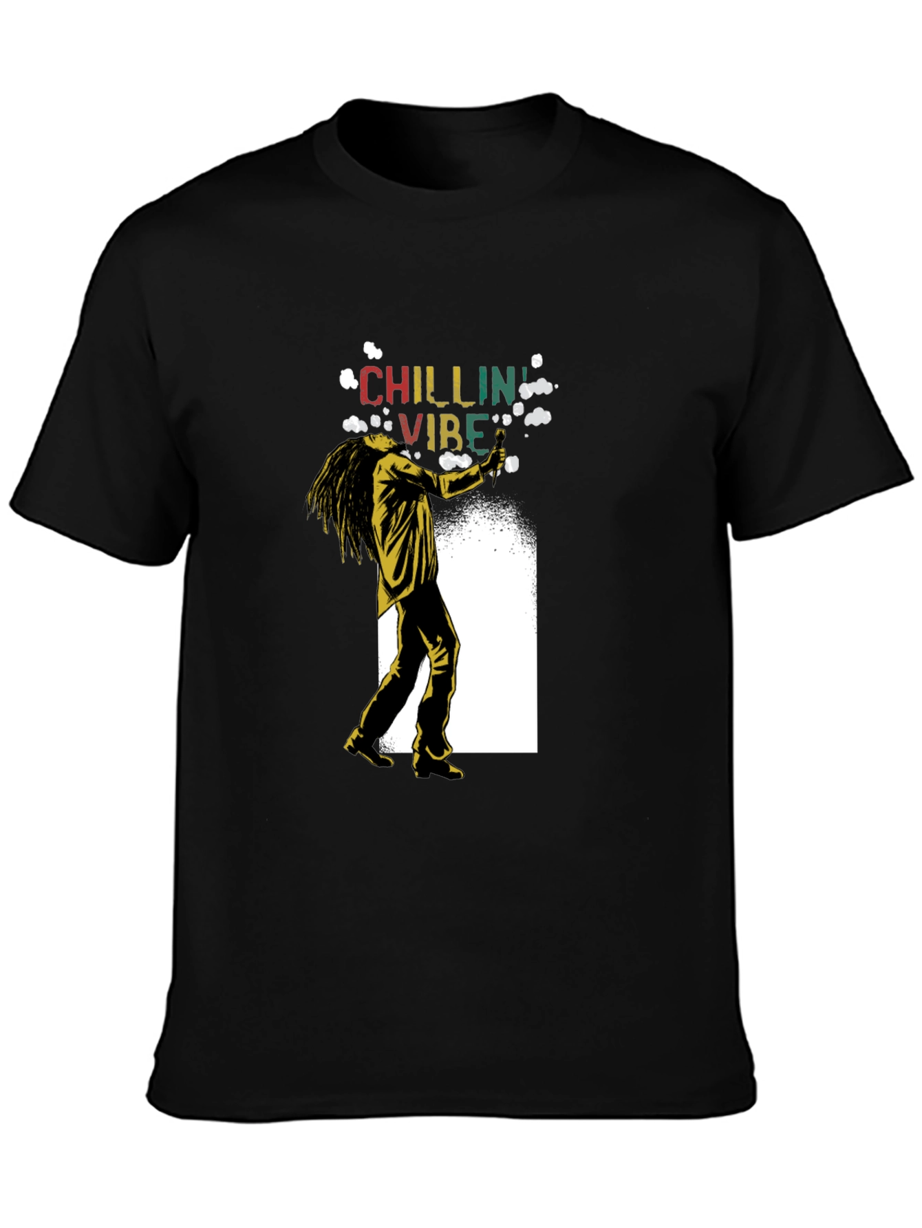 Black Chillin Vibe Graphic T-Shirt - Relaxed Style view 3