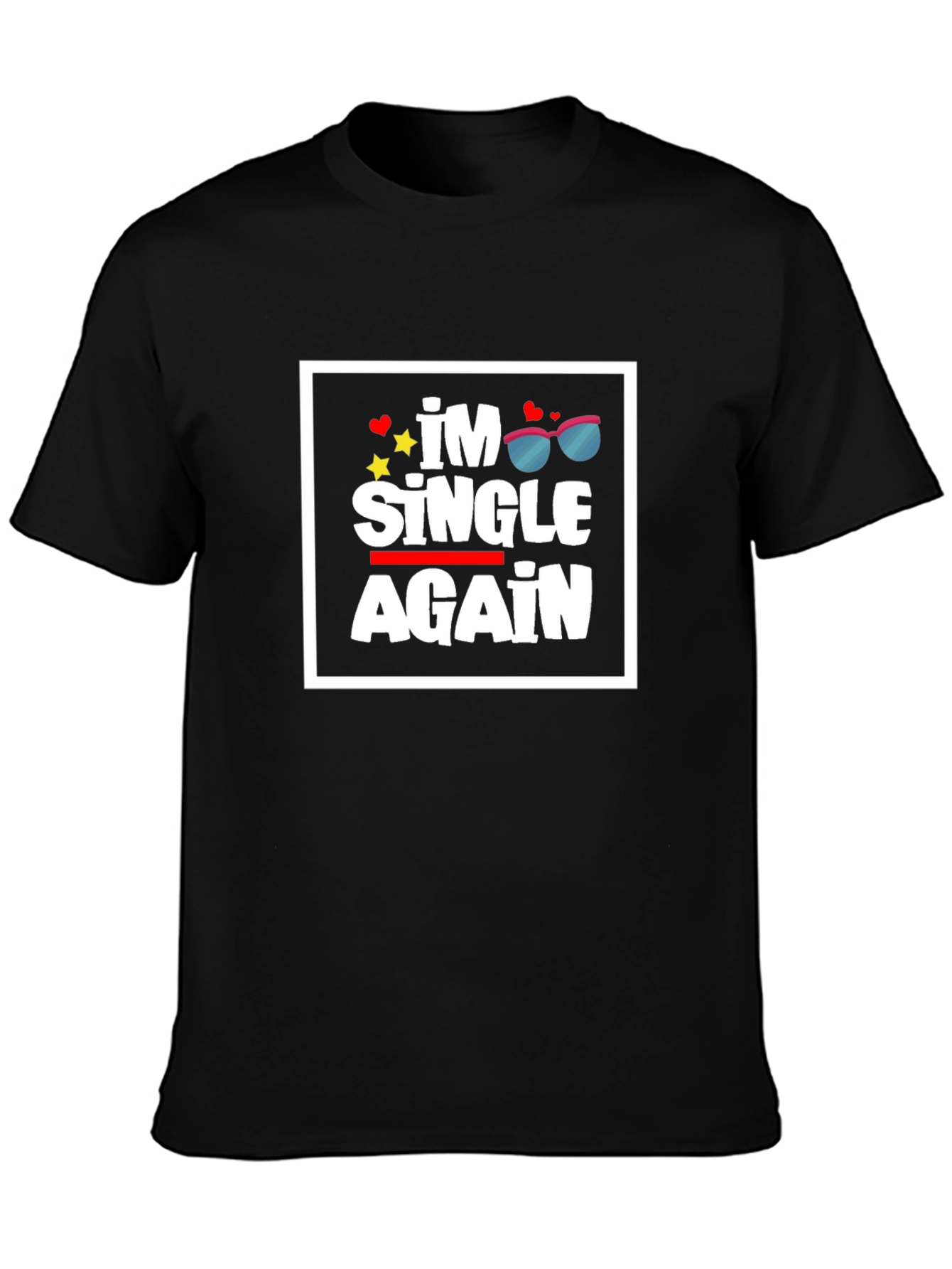 Black I'm Single Again Graphic Tee - Black T-Shirt view 3