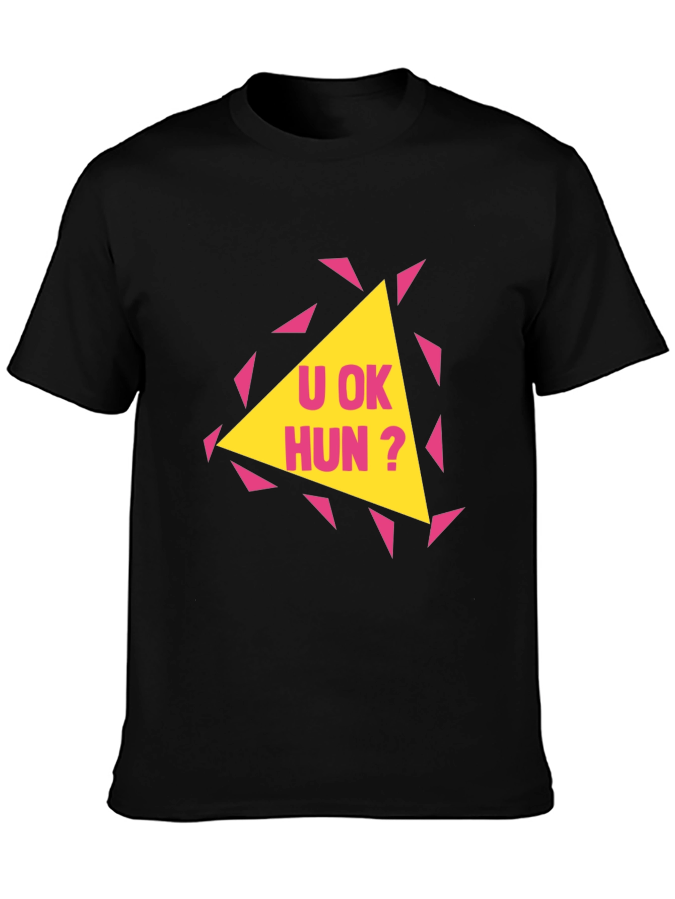 Black U OK Hun? Graphic Print T-Shirt view 3