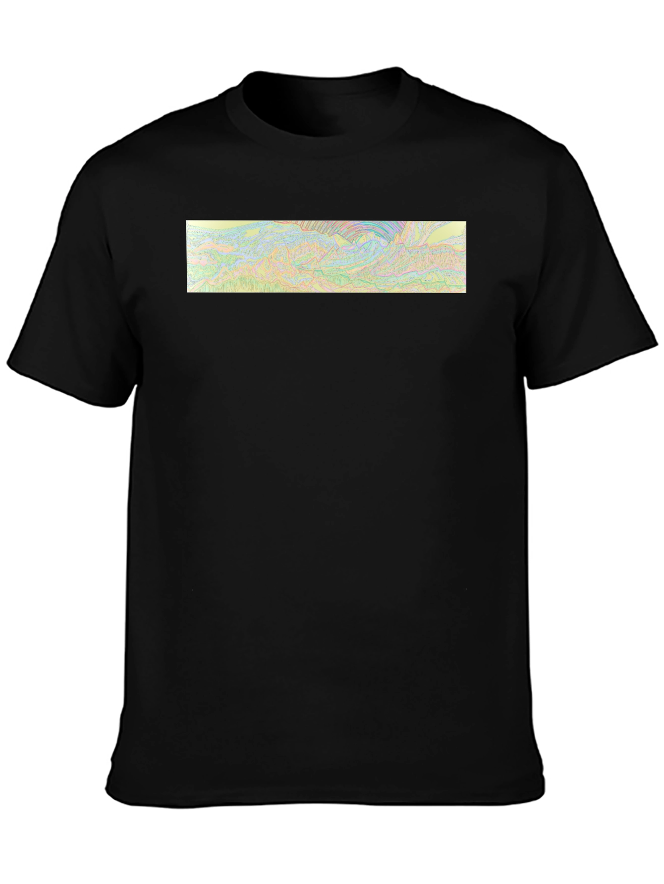 Black Abstract Graphic Tee - Black view 3