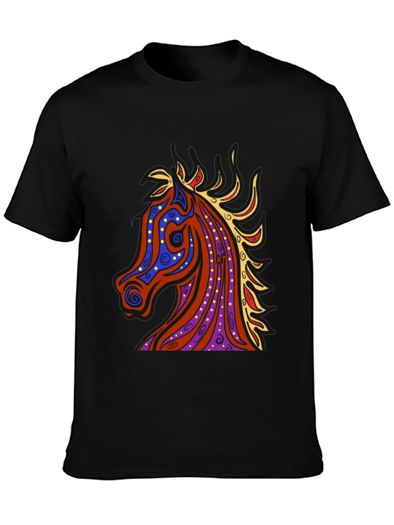 Black Horse Graphic Tee - Men's Black T-Shirt view 3