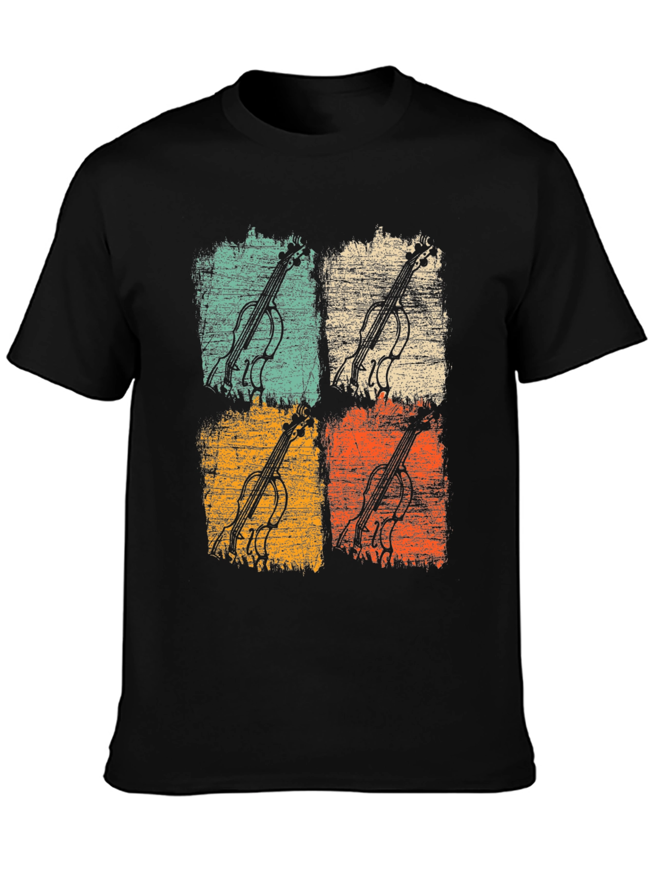 Black Vintage Cello Pop Art Graphic Tee view 3