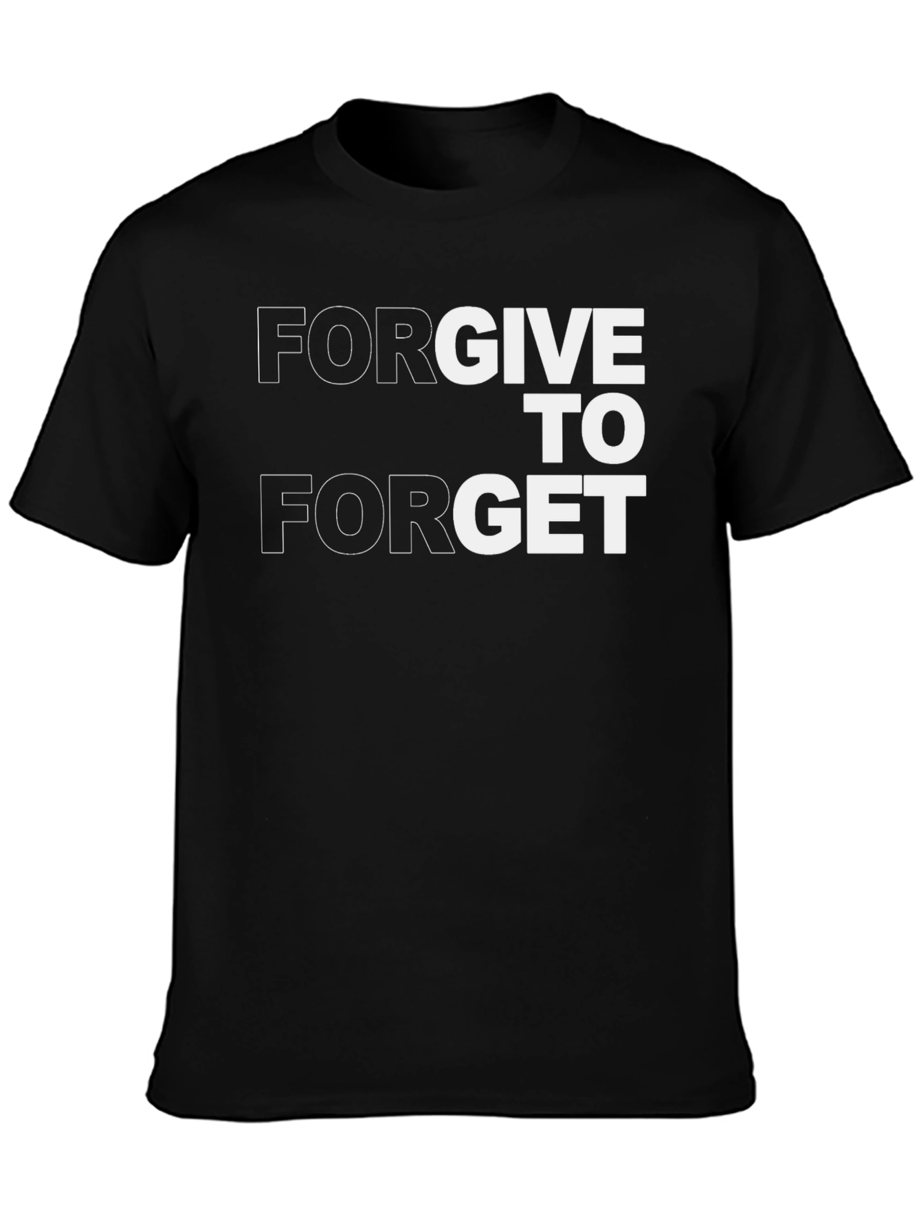 Black Forgive to Forget Graphic T-Shirt view 3