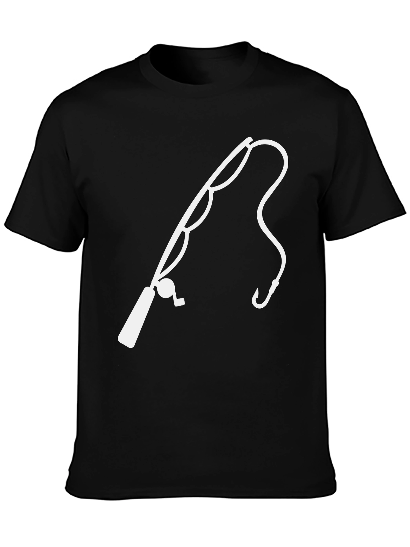 Black Fishing Pole Graphic Tee - Black view 3