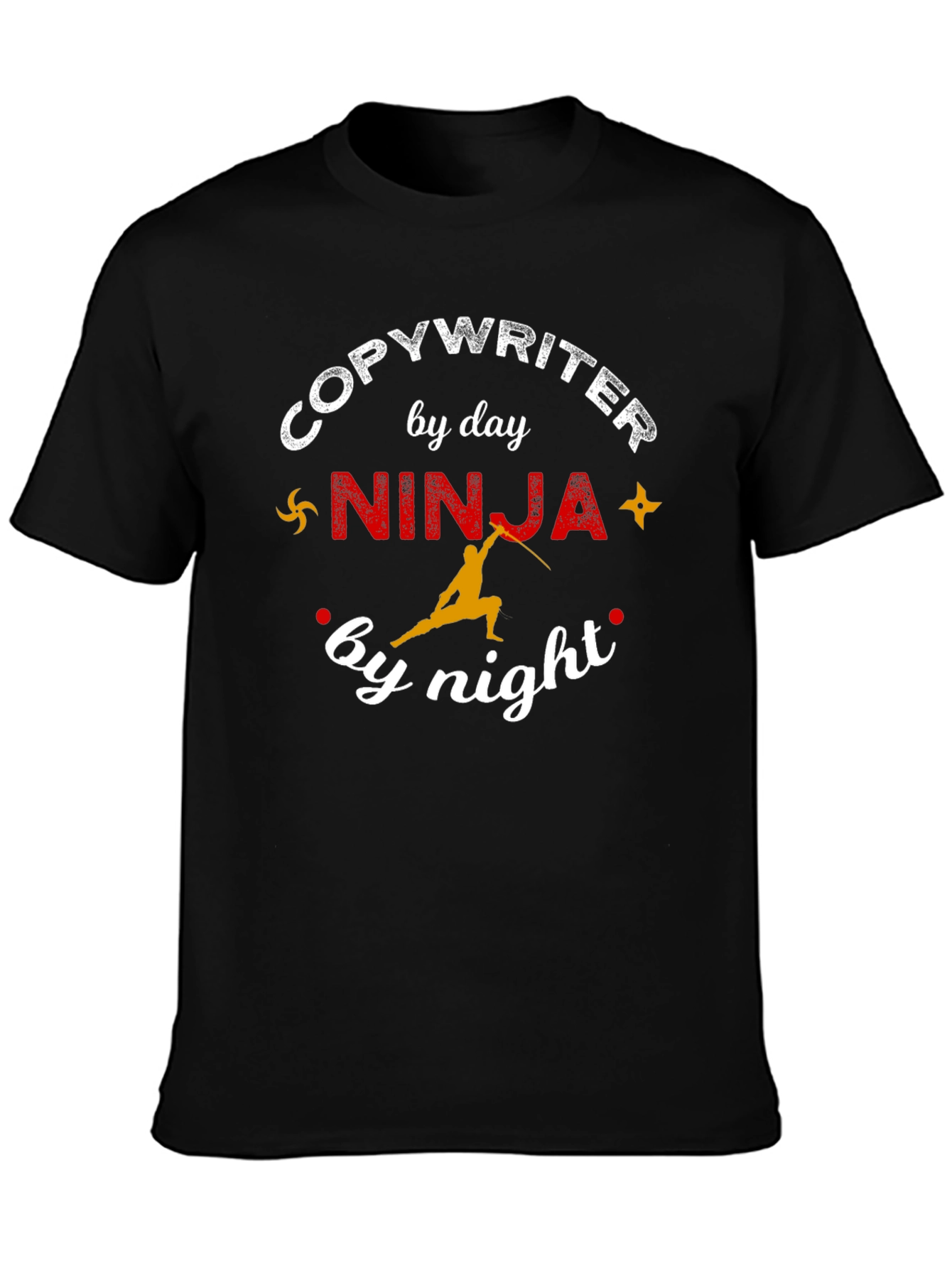Black Copywriter Ninja T-Shirt Funny Writer Gift view 3
