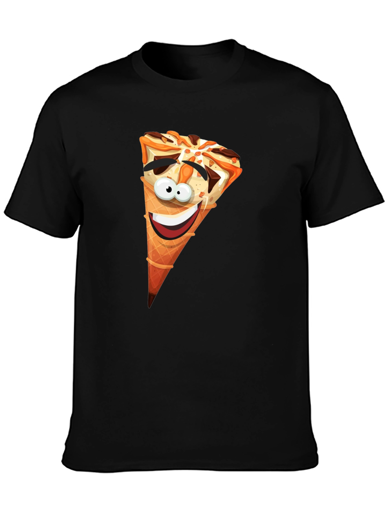 Black Funny Ice Cream Cone Graphic T-Shirt view 3