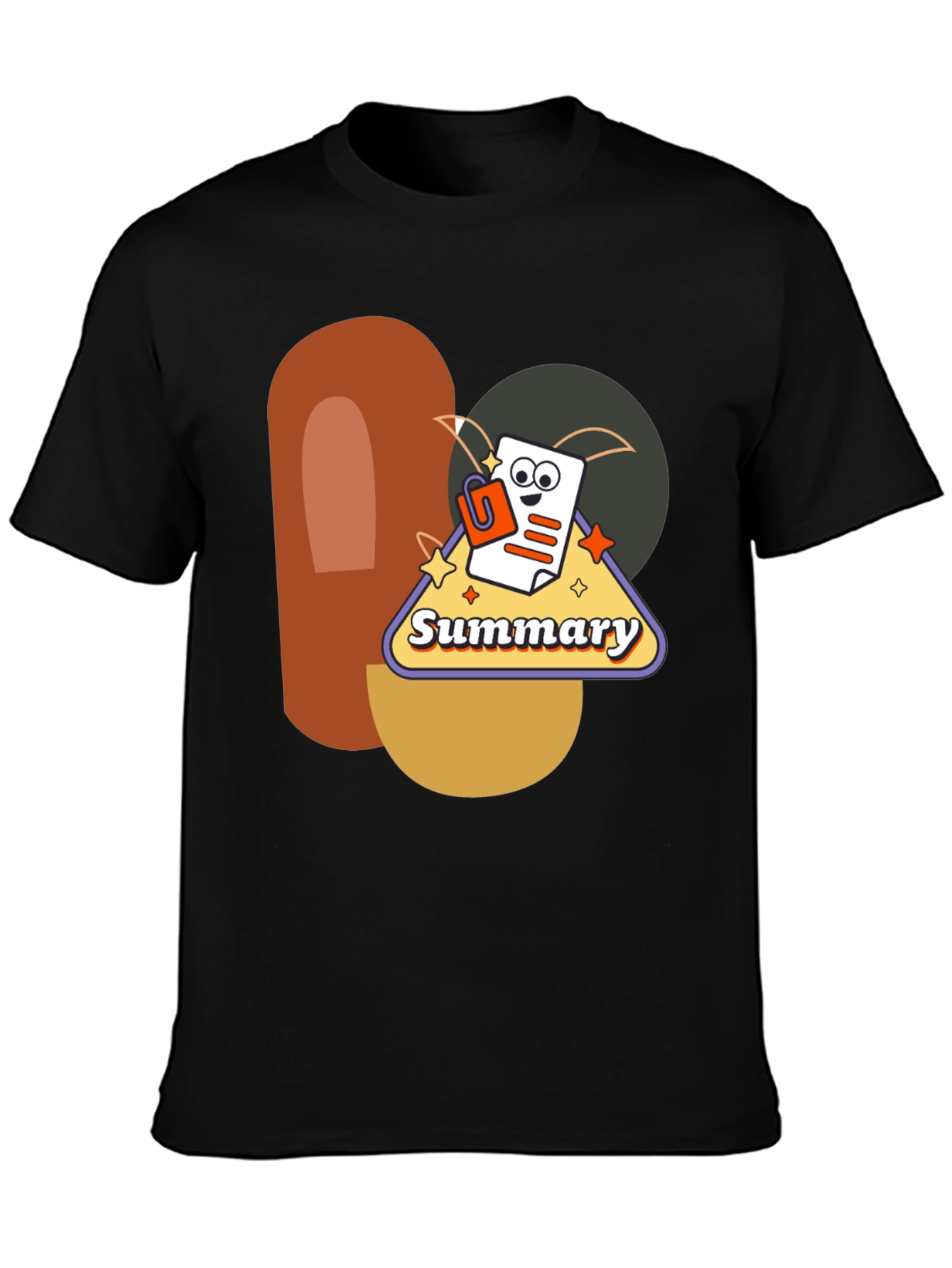 Black Summary Graphic Tee - Retro Style view 3