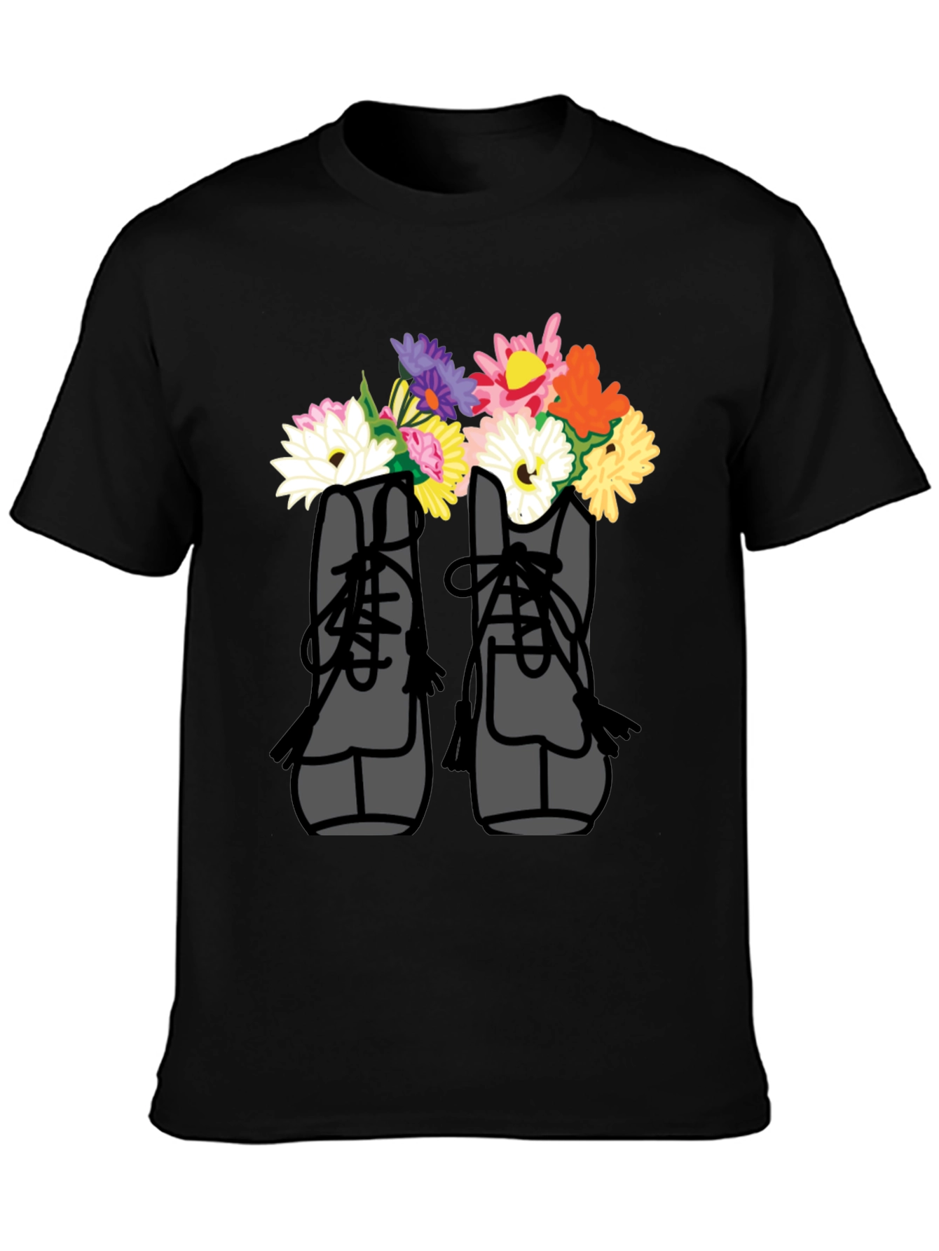 Floral Boots T-Shirt - Unique Graphic Tee for Casual Wear - 3