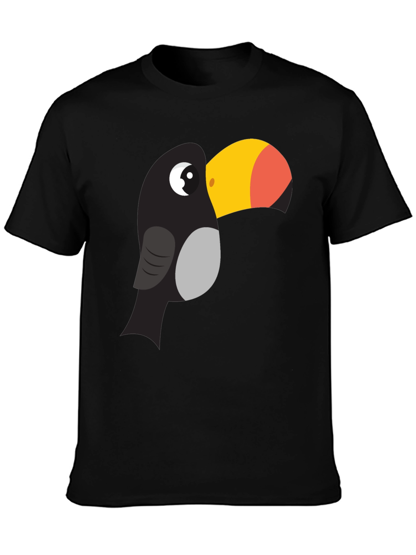 Black Toucan Graphic Tee - Fun Cartoon Bird T-Shirt view 3