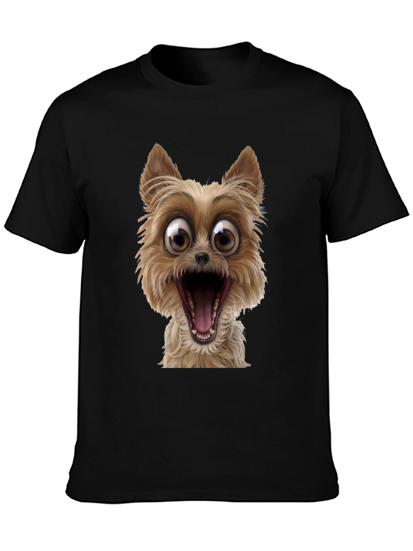 Black Dog Cartoon Graphic Black T-Shirt view 3