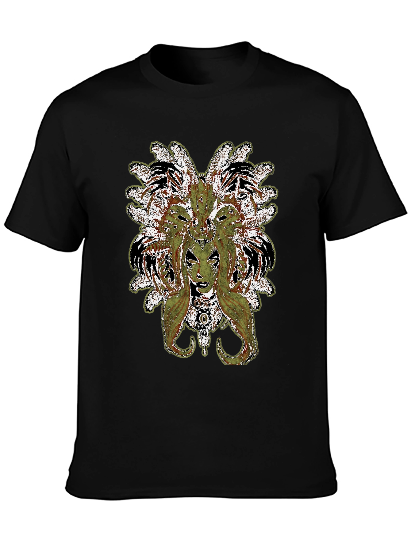 Black Medusa Graphic Print Black T-Shirt view 3