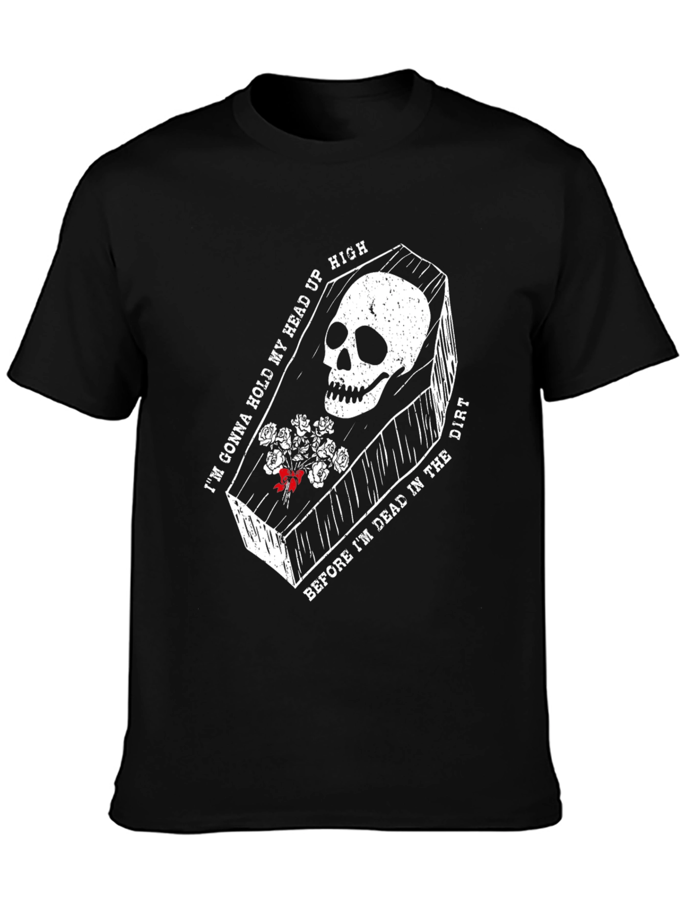Black Skull Coffin Graphic Tee - Hold My Head Up High view 3