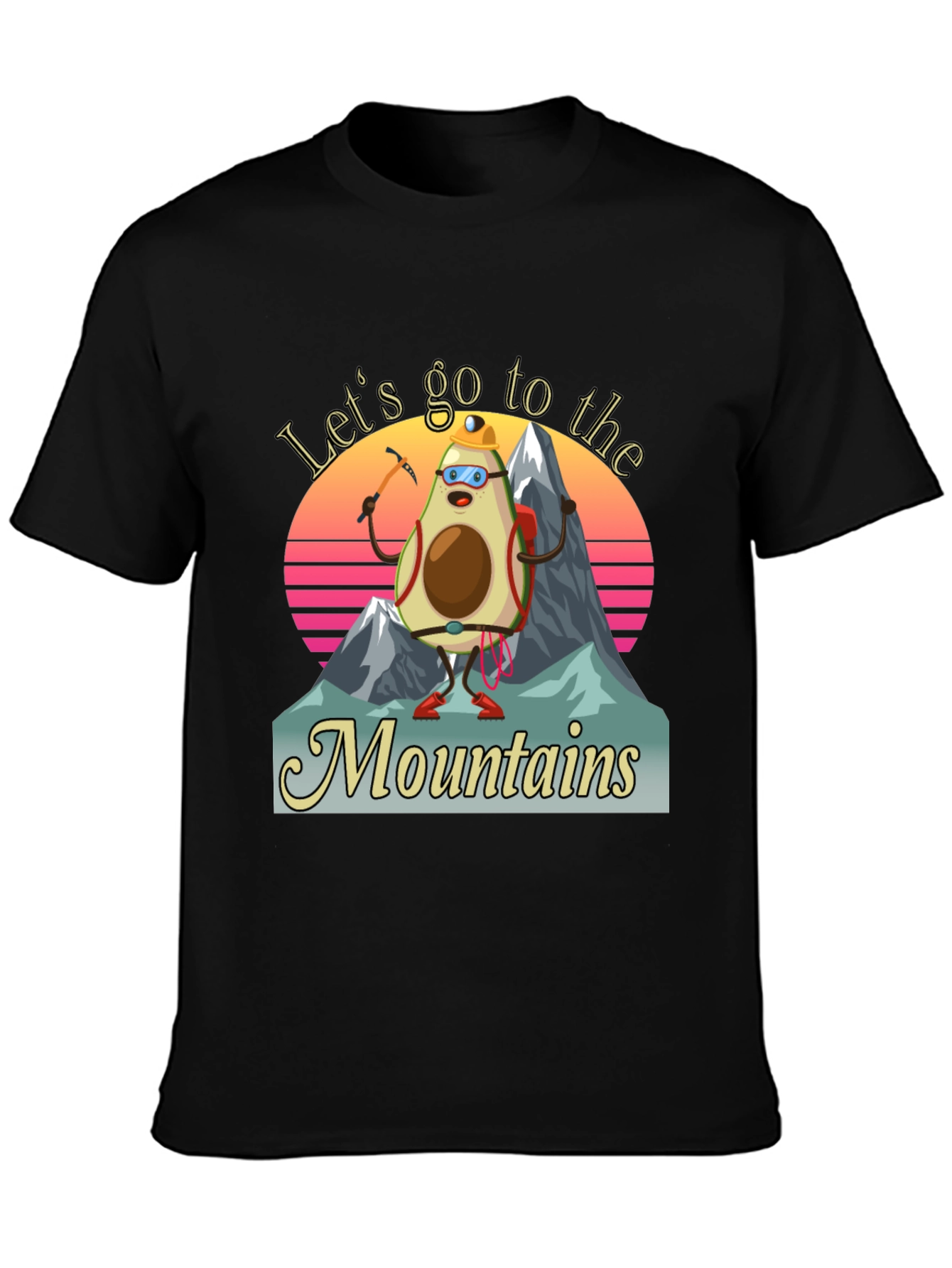Black Avocado Mountaineer T-Shirt - Funny Hiking Tee view 3