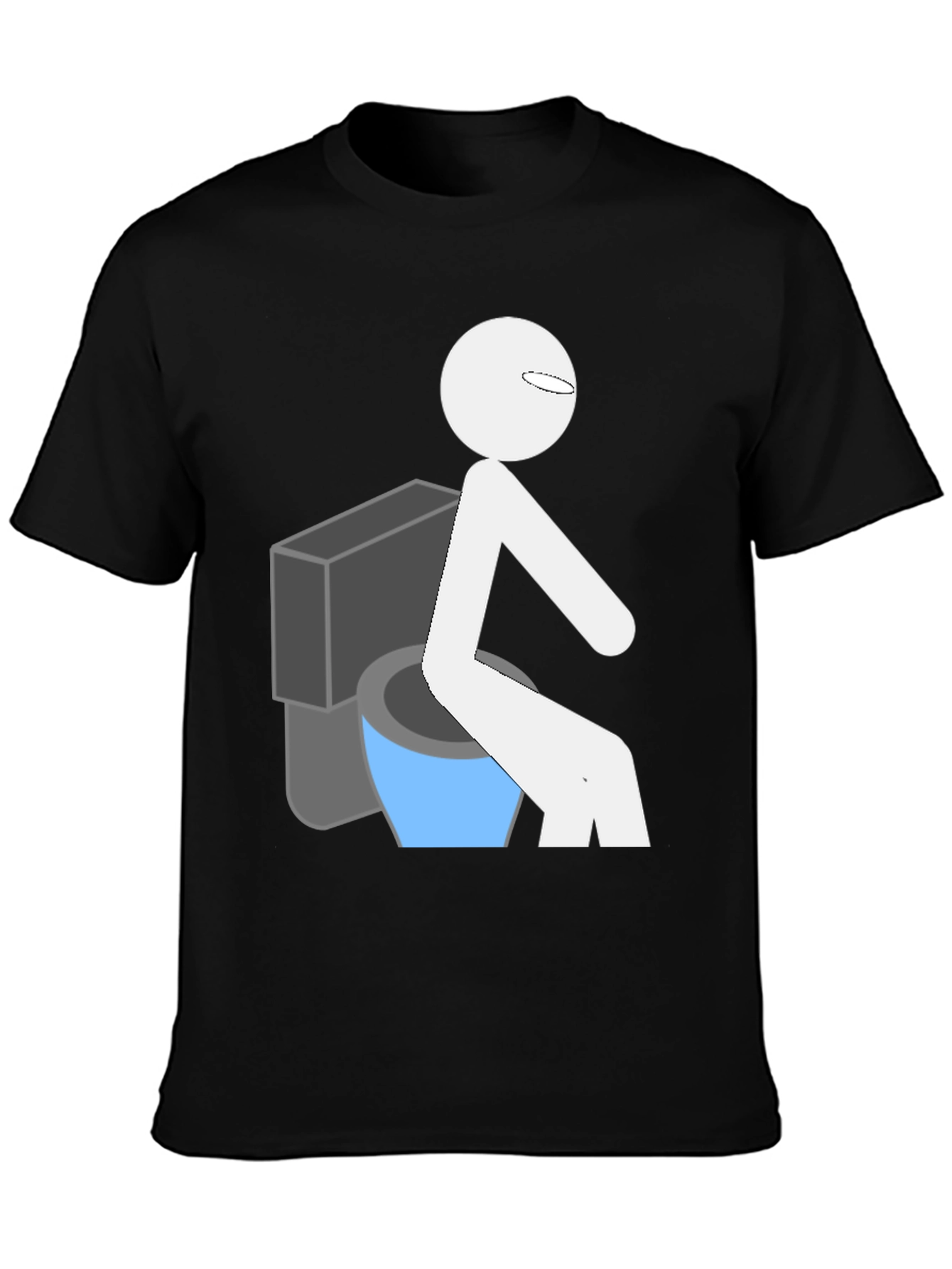 Black Funny Toilet Humor Graphic T-Shirt view 3