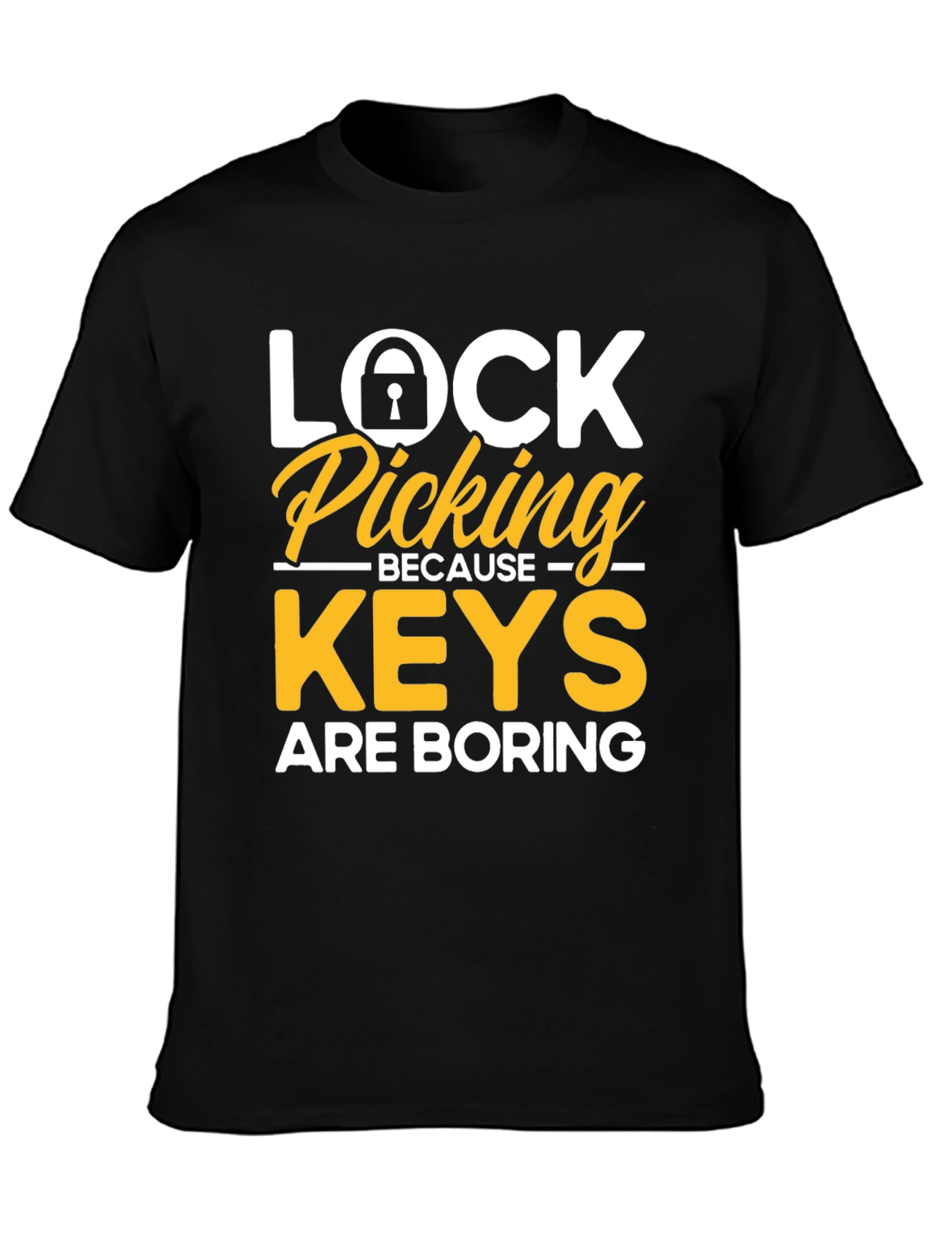 Black Lock Picking Enthusiast T-Shirt view 3