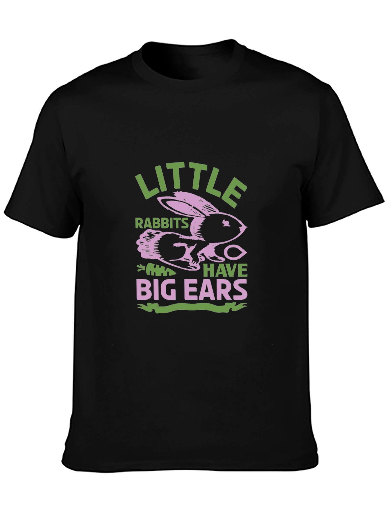 Black Little Rabbits Big Ears Graphic Tee view 3