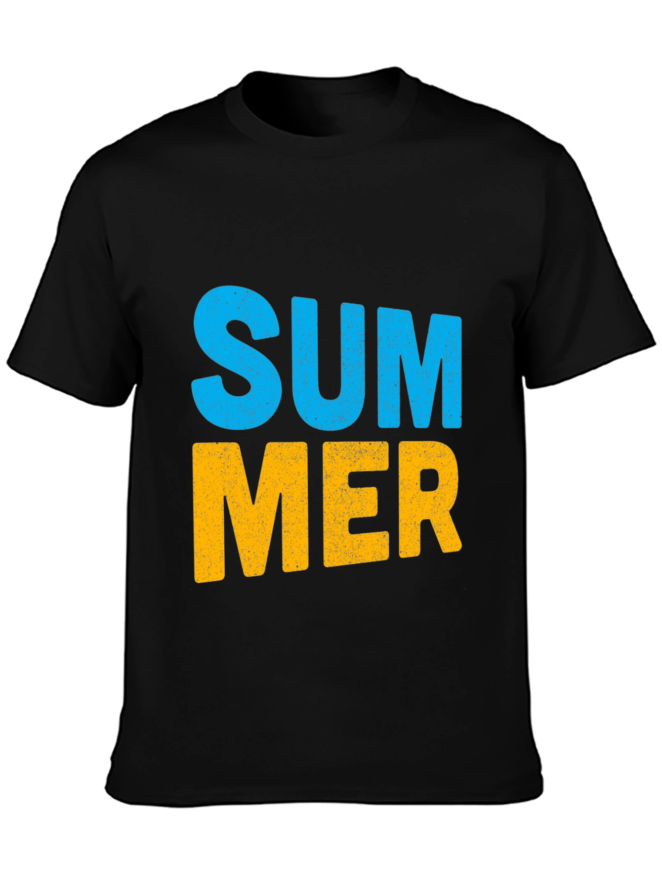 Black Summer Graphic Print Black Cotton T-Shirt view 3