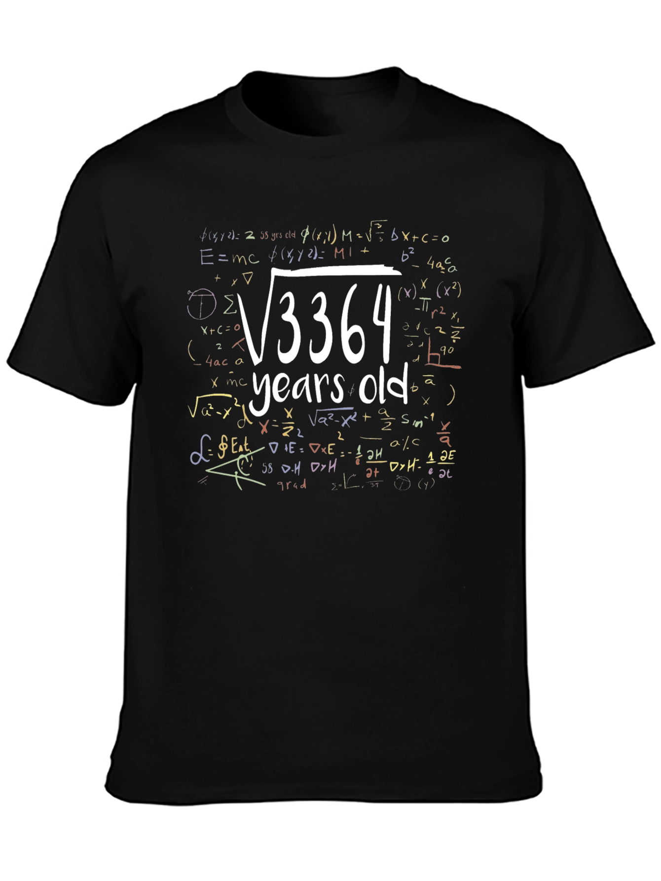Black Math Formula Birthday T-Shirt view 3